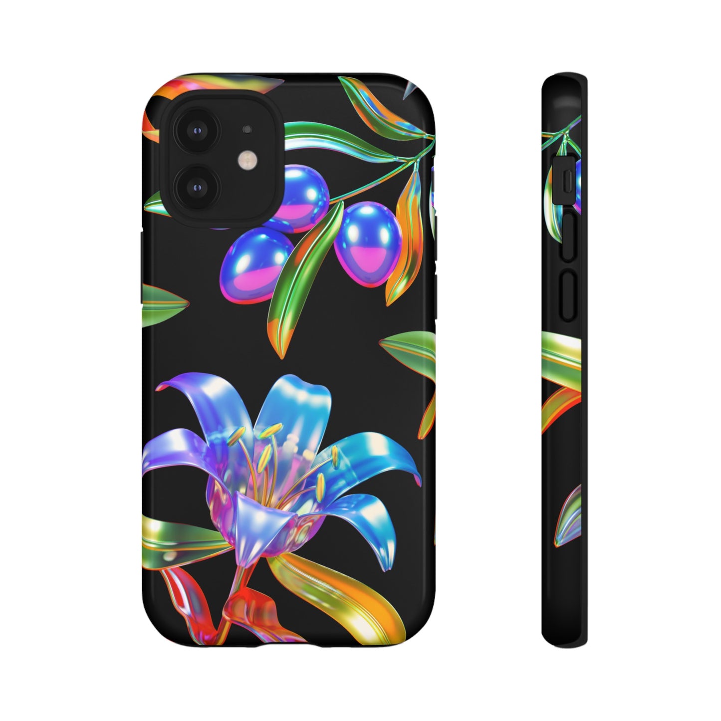 Metallic Flowers Phone Case | iPhone 15 Plus/ Pro, 14, 13, 12| Google Pixel 7, Pro, 5| Samsung Galaxy S23 All Major Phone Models