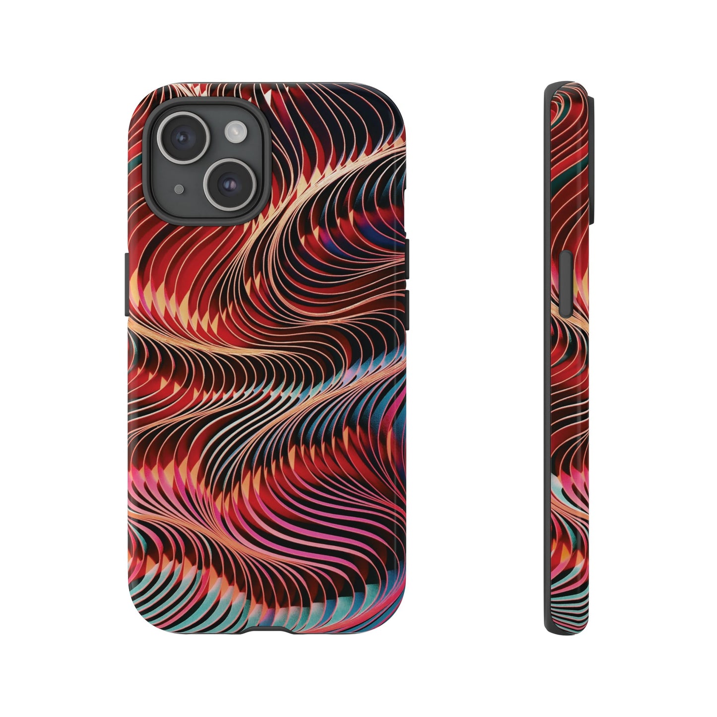 Wavy Crimson Abstract Wallpaper Phone Case|iPhone 15 Plus/ Pro, 14, 13, 12|Google Pixel 7, Pro, 5| Samsung Galaxy S23 All Major Phone Models