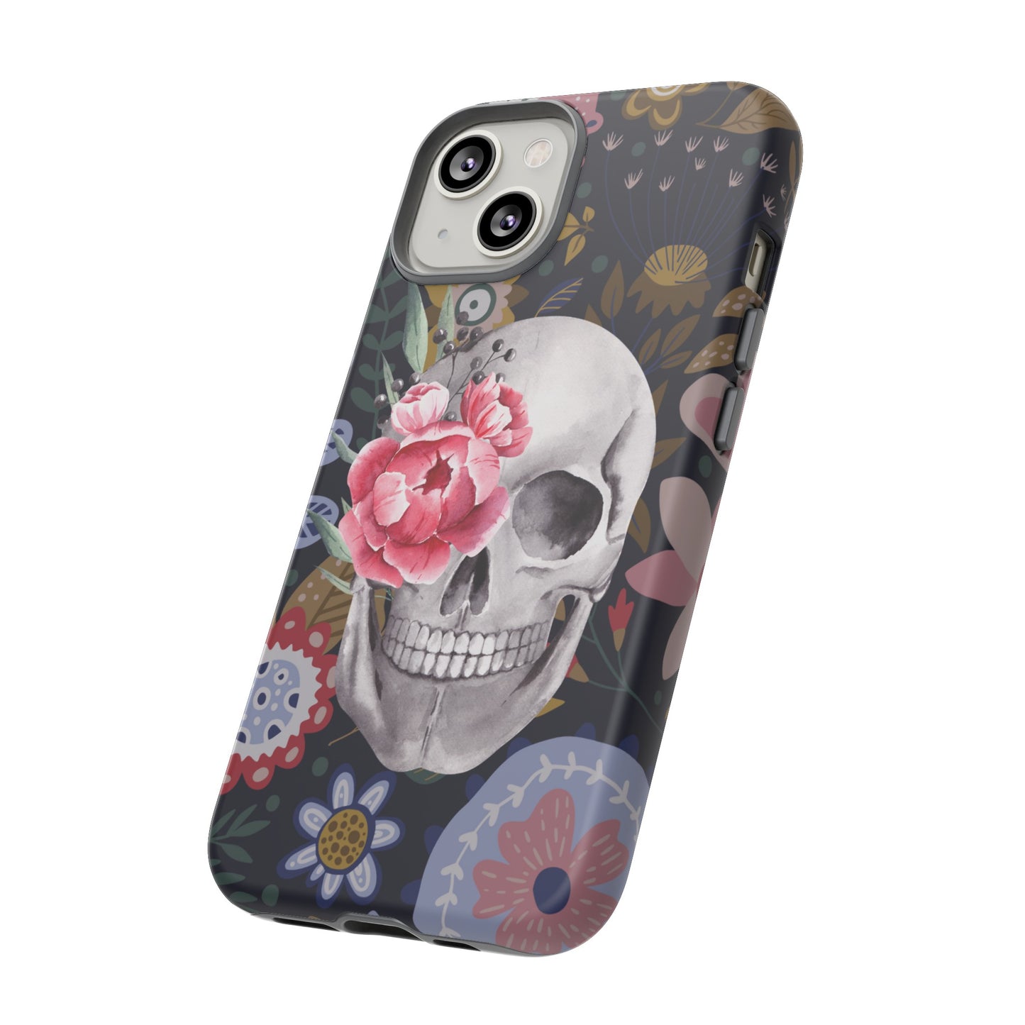 Floral Skull Wallpaper Phone Case | iPhone 15 Plus/ Pro, 14, 13, 12| Google Pixel 7, Pro, 5| Samsung Galaxy S23 All Major Phone Models