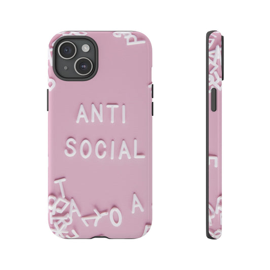 Anti Social Phone Case | iPhone 15 Plus/ Pro, 14, 13, 12| Google Pixel 7, Pro, 5| Samsung Galaxy S23 All Major Phone Models