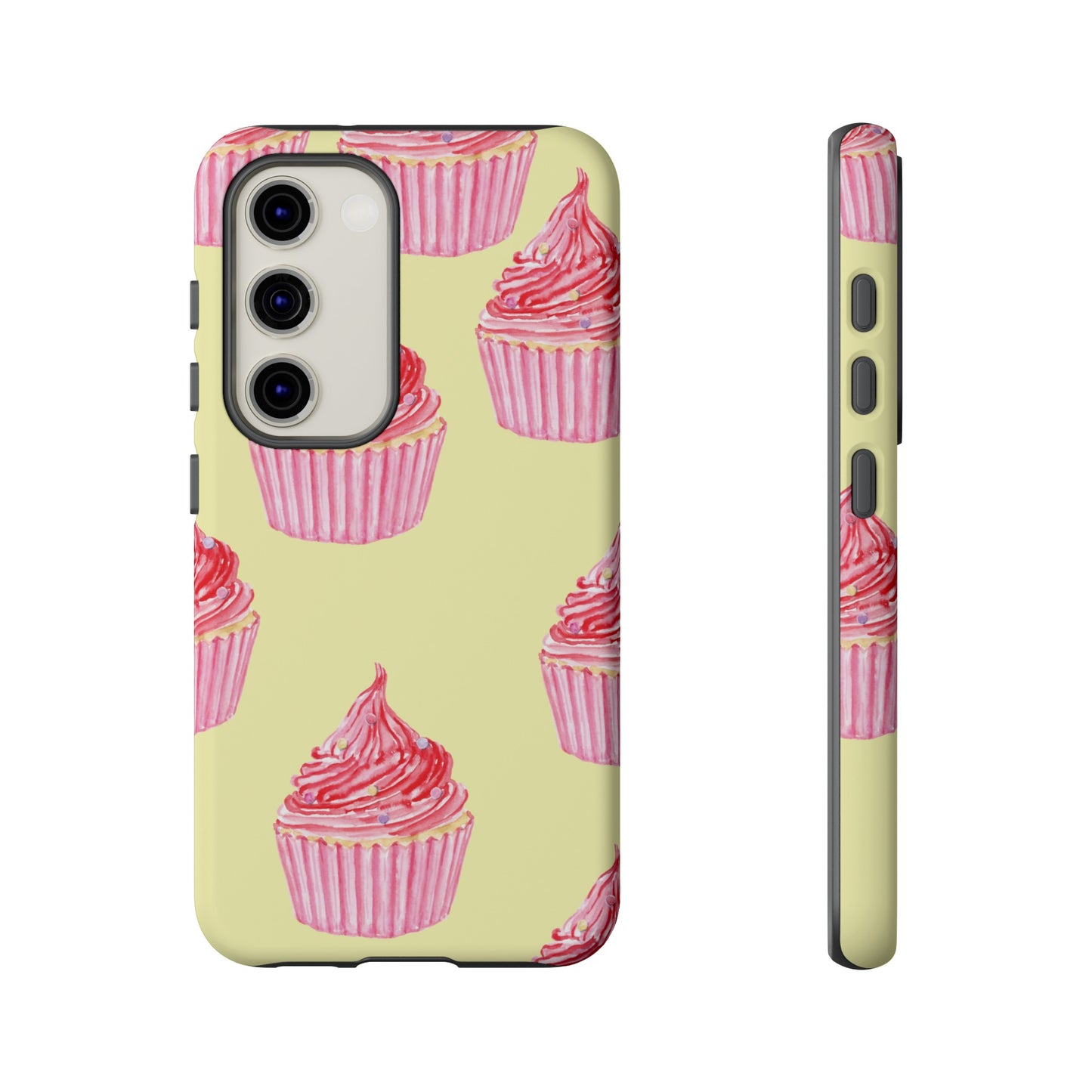 Pink Cupcake Wallpaper Phone Case | iPhone 15 Plus/ Pro, 14, 13, 12| Google Pixel 7, Pro, 5| Samsung Galaxy S23 All Major Phone Models