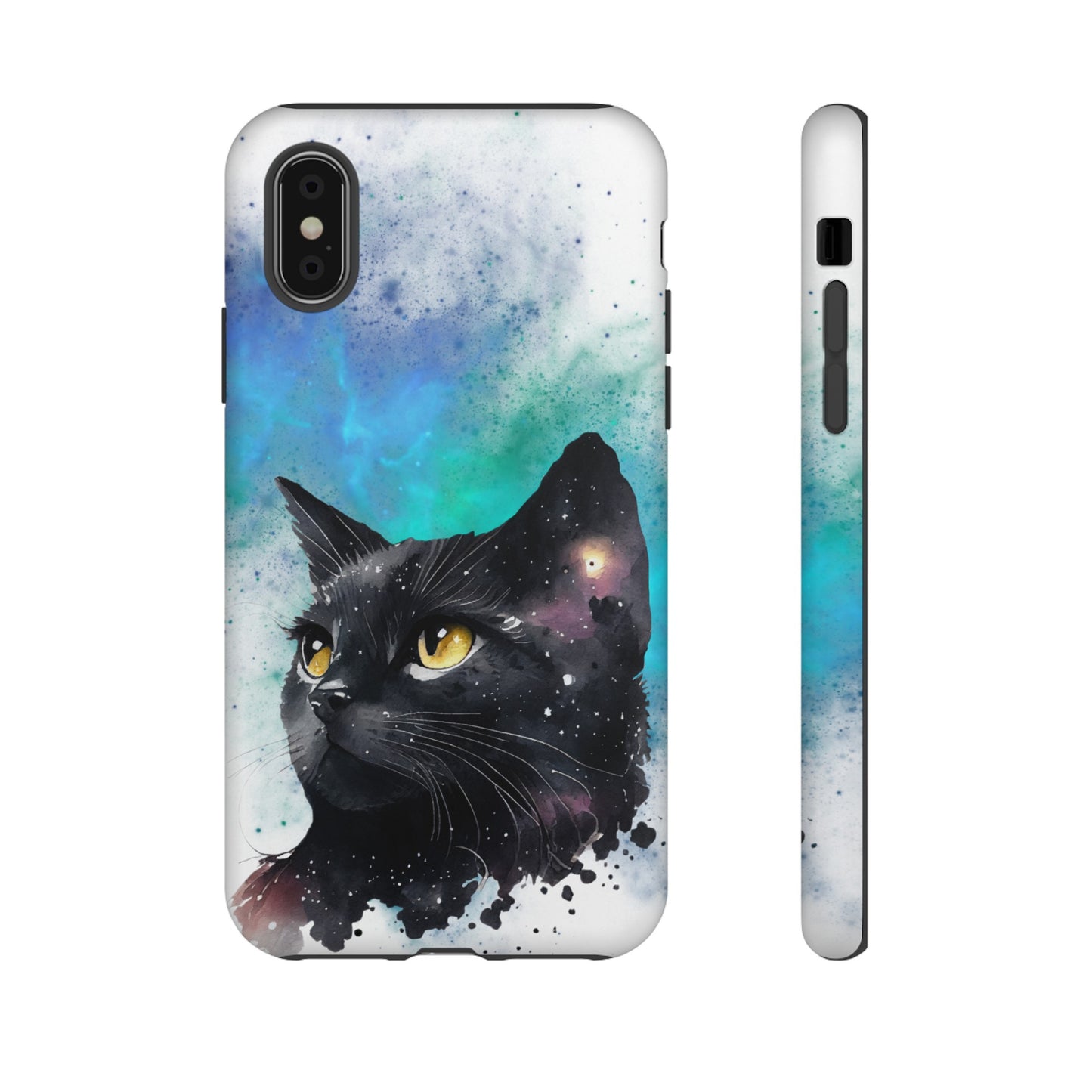 Cosmic Black Cat Phone Case | iPhone 15 Plus/ Pro, 14, 13, 12| Google Pixel 7, Pro, 5| Samsung Galaxy S23 All Major Phone Models