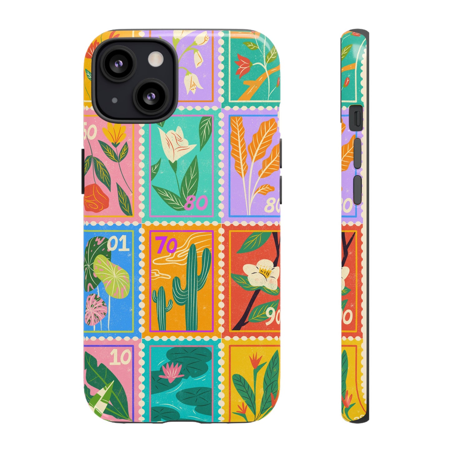 Flower Stamps Phone Case | iPhone 15 Plus/ Pro, 14, 13, 12| Google Pixel 7, Pro, 5| Samsung Galaxy S23 All Major Phone Models