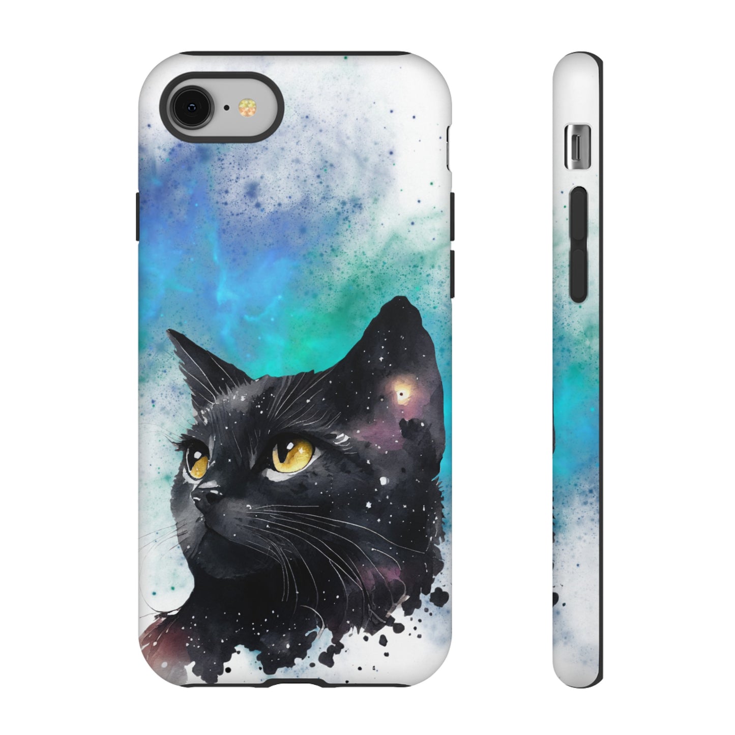 Cosmic Black Cat Phone Case | iPhone 15 Plus/ Pro, 14, 13, 12| Google Pixel 7, Pro, 5| Samsung Galaxy S23 All Major Phone Models