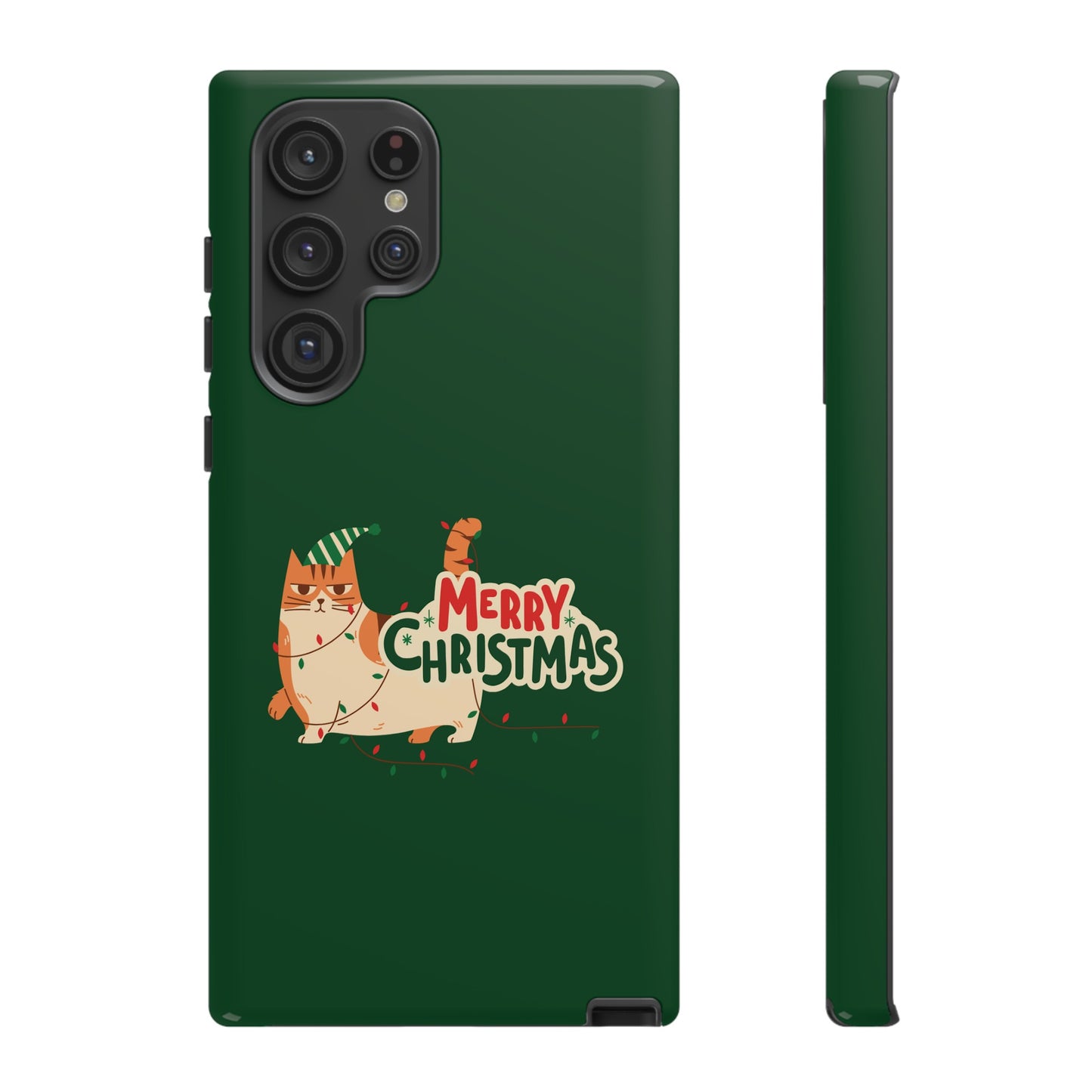 Cat Merry Christmas Phone Case | iPhone 15 Plus/ Pro, 14, 13, 12| Google Pixel 7, Pro, 5| Samsung Galaxy S23 All Major Phone Models