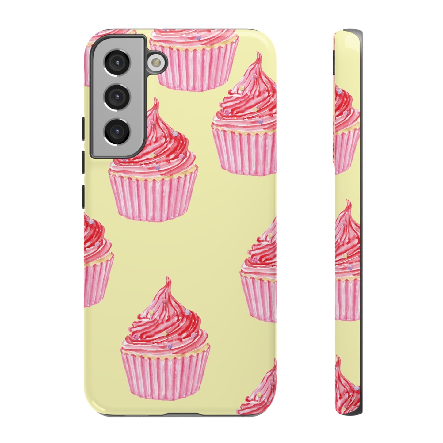 Pink Cupcake Wallpaper Phone Case | iPhone 15 Plus/ Pro, 14, 13, 12| Google Pixel 7, Pro, 5| Samsung Galaxy S23 All Major Phone Models