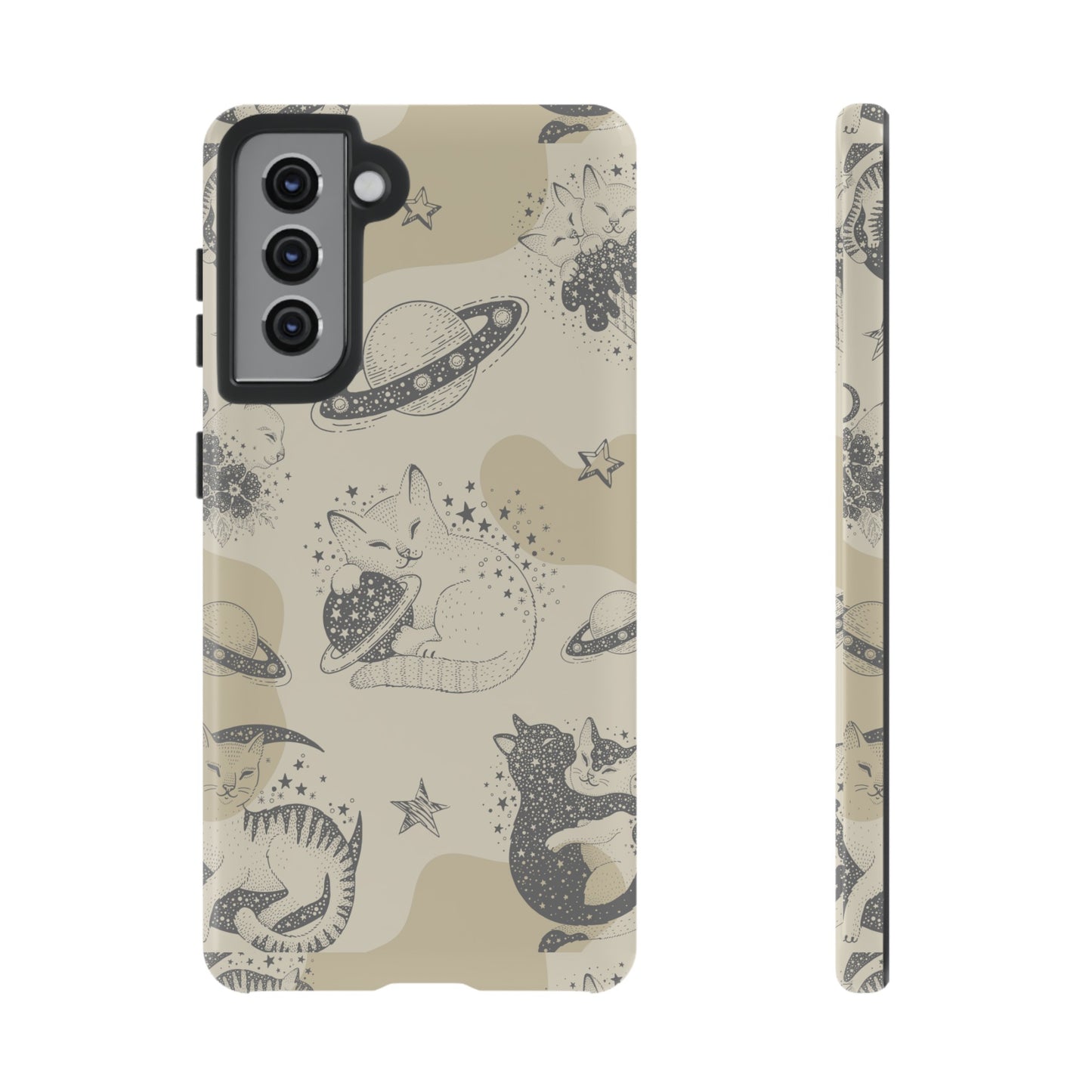 Floating Cosmic Cat Comfort Phone Case | iPhone 15 Plus/ Pro, 14, 13, 12| Google Pixel 7, Pro, 5| Samsung Galaxy S23 All Major Phone Models