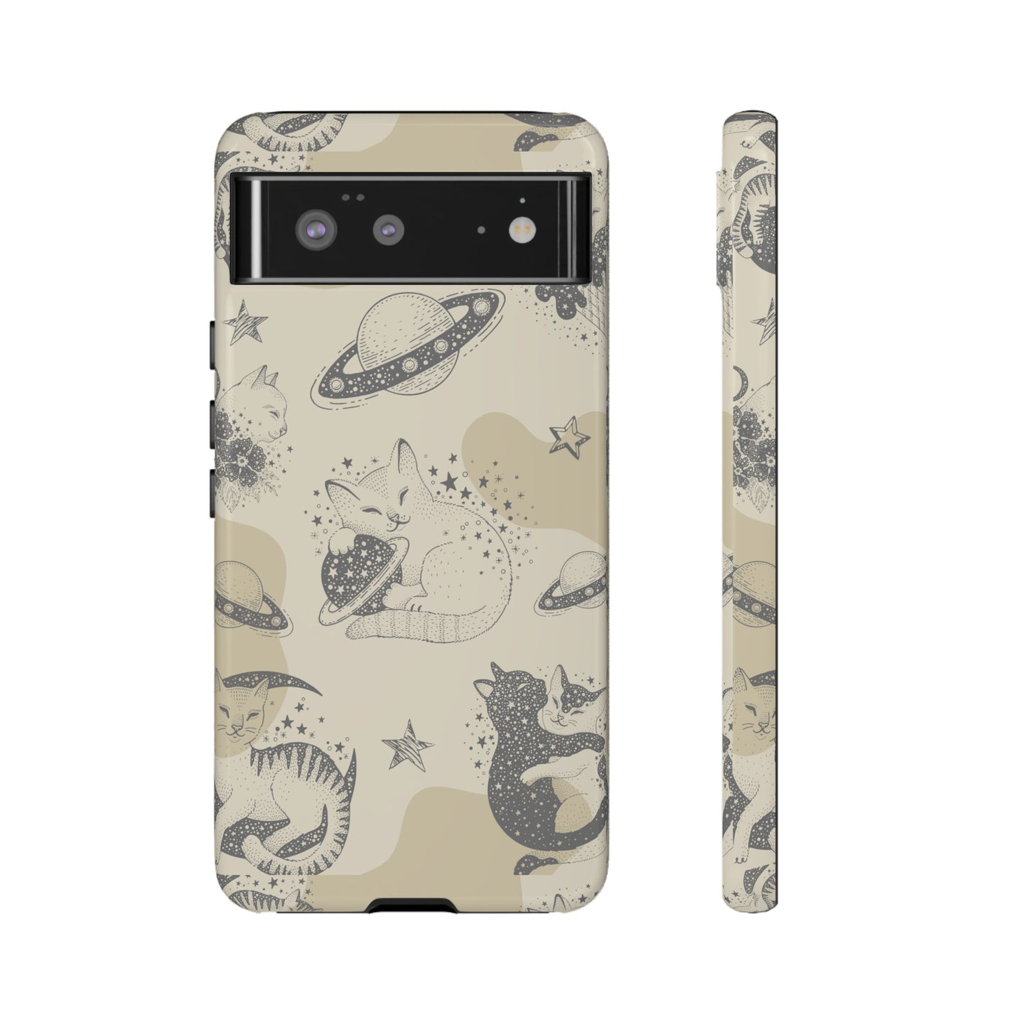 Floating Cosmic Cat Comfort Phone Case | iPhone 15 Plus/ Pro, 14, 13, 12| Google Pixel 7, Pro, 5| Samsung Galaxy S23 All Major Phone Models