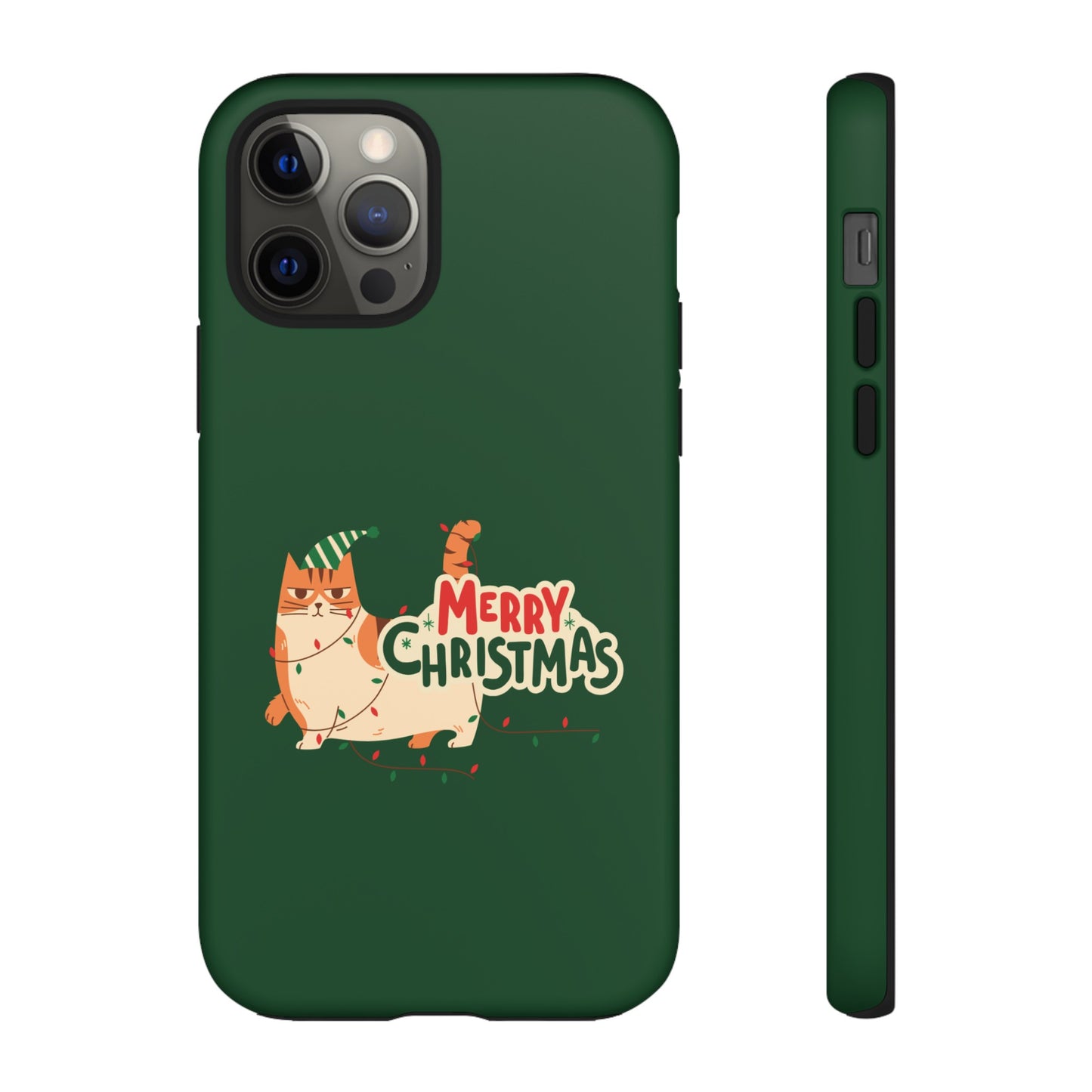 Cat Merry Christmas Phone Case | iPhone 15 Plus/ Pro, 14, 13, 12| Google Pixel 7, Pro, 5| Samsung Galaxy S23 All Major Phone Models