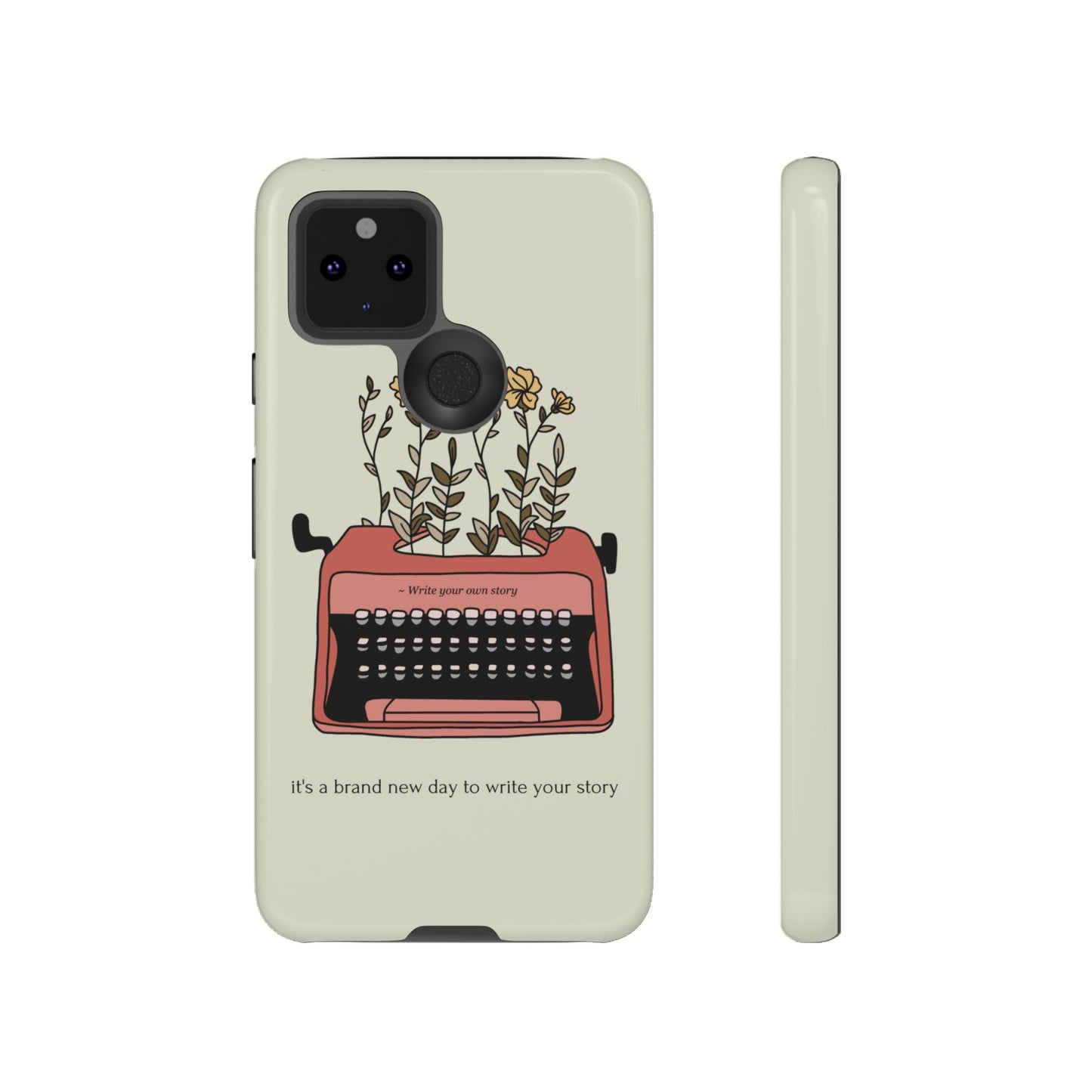 Flower Typewriter Phone Case | iPhone 15 Plus/ Pro, 14, 13, 12| Google Pixel 7, Pro, 5| Samsung Galaxy S23 All Major Phone Models