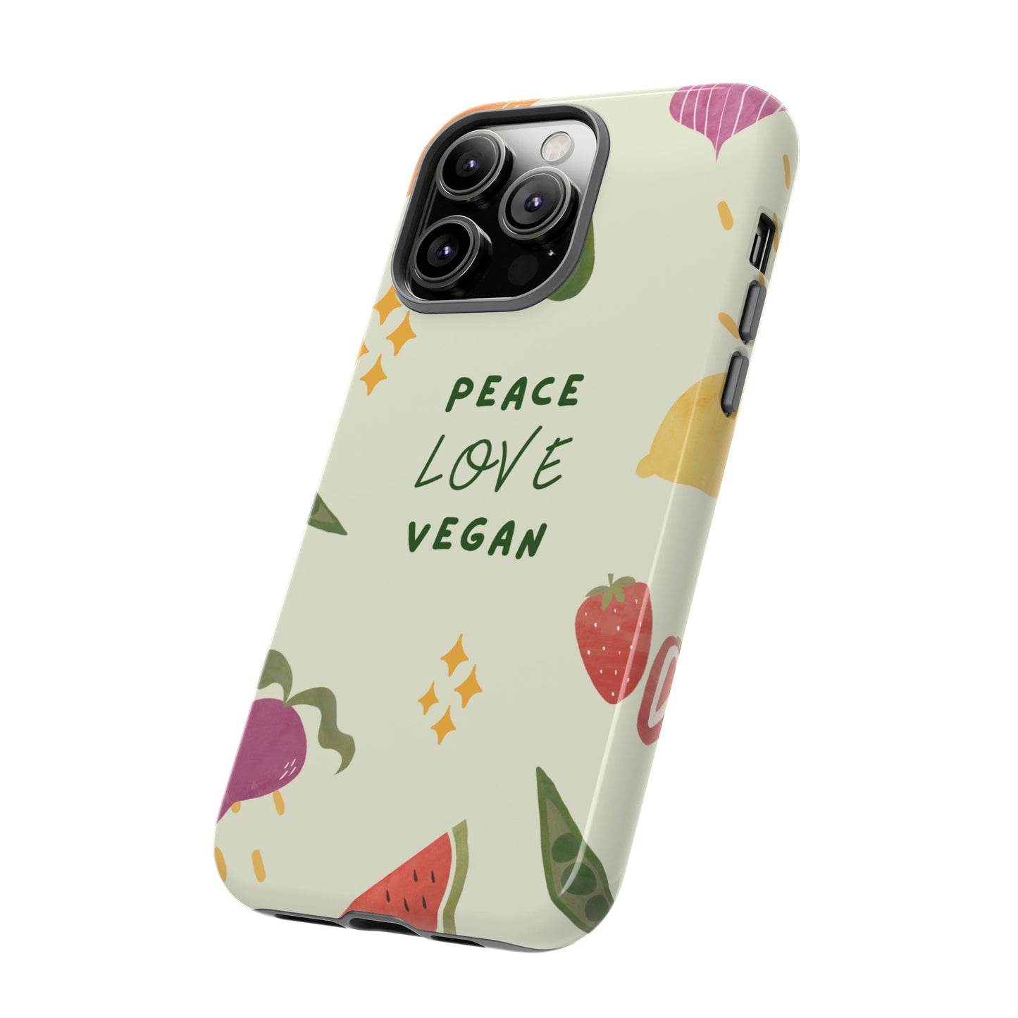 Peace Love Vegan Wallpaper Phone Case | iPhone 15 Plus/ Pro, 14, 13, 12| Google Pixel 7, Pro, 5| Samsung Galaxy S23 All Major Phone Models