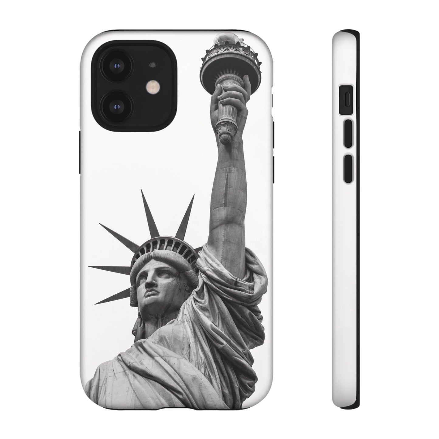 Black & White Statue of Liberty Wallpaper Phone Case | iPhone 15 Plus/ Pro, 14, 13, 12| Google Pixel 7, Pro, 5| Samsung Galaxy S23 All Major Phone Models