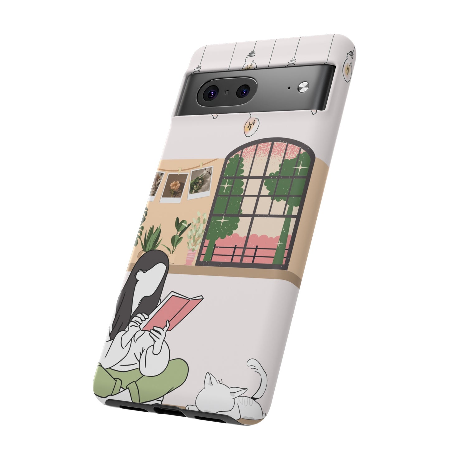 Girl and Cat Wallpaper Phone Case | iPhone 15 Plus/ Pro, 14, 13, 12| Google Pixel 7, Pro, 5| Samsung Galaxy S23 All Major Phone Models