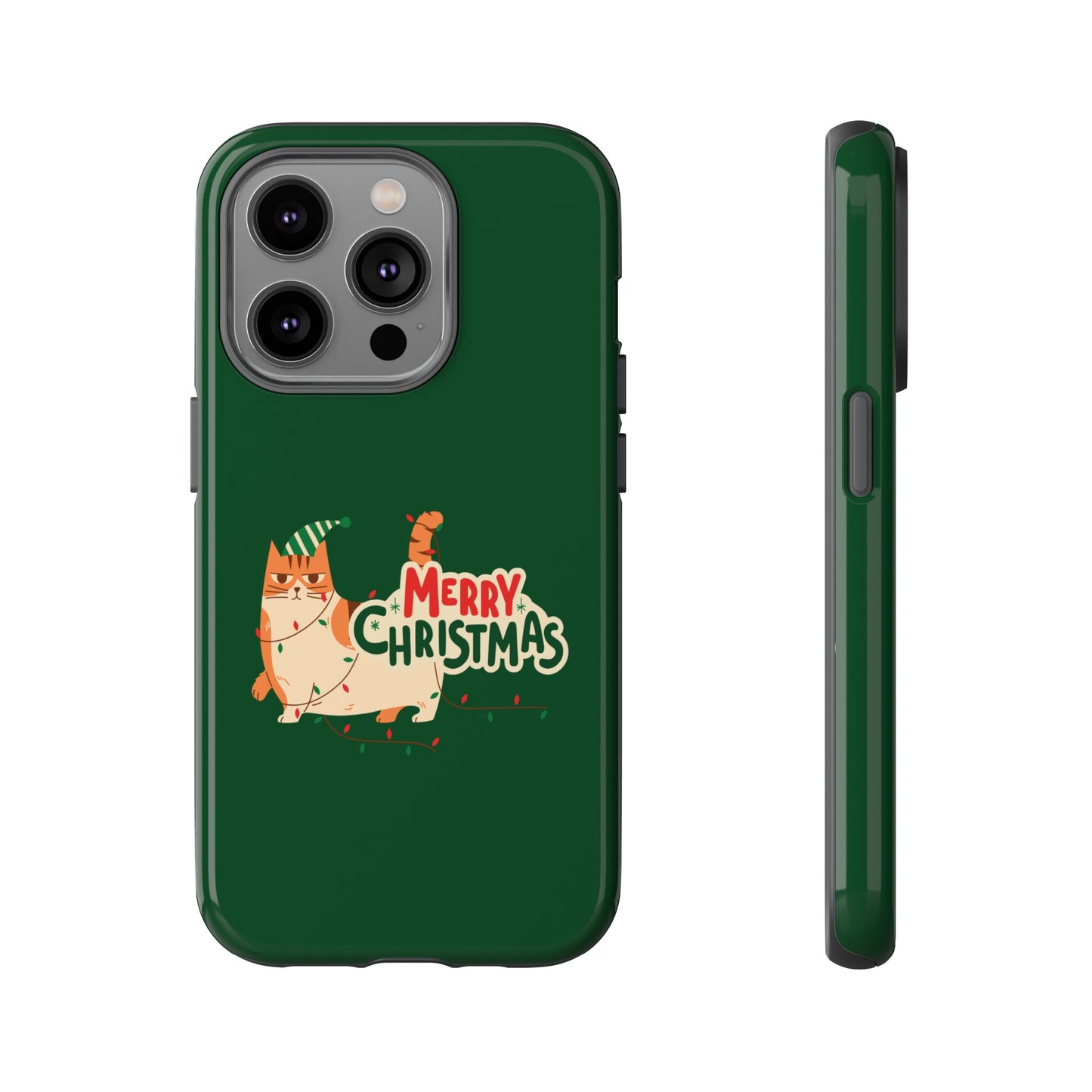 Cat Merry Christmas Phone Case | iPhone 15 Plus/ Pro, 14, 13, 12| Google Pixel 7, Pro, 5| Samsung Galaxy S23 All Major Phone Models