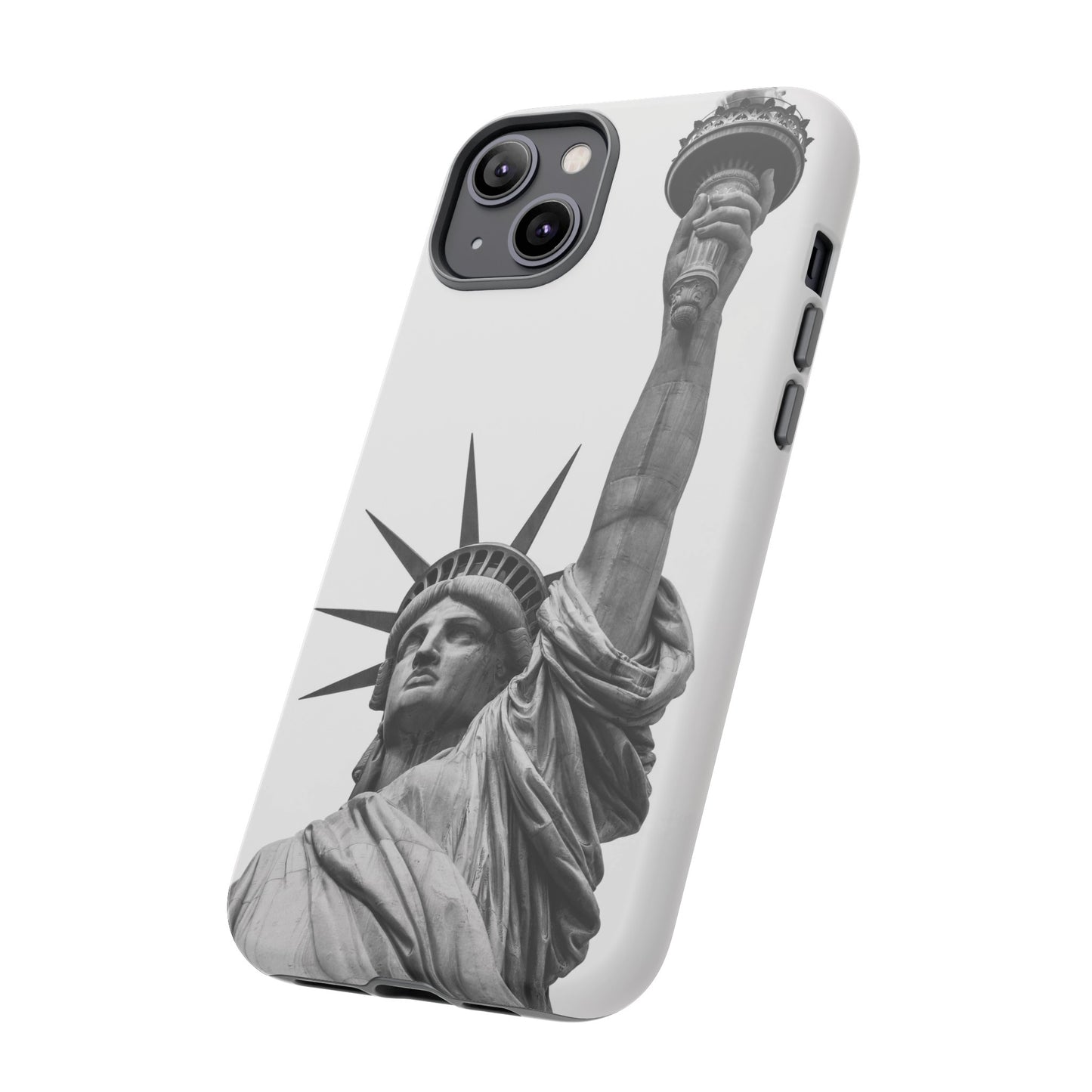 Black & White Statue of Liberty Wallpaper Phone Case | iPhone 15 Plus/ Pro, 14, 13, 12| Google Pixel 7, Pro, 5| Samsung Galaxy S23 All Major Phone Models