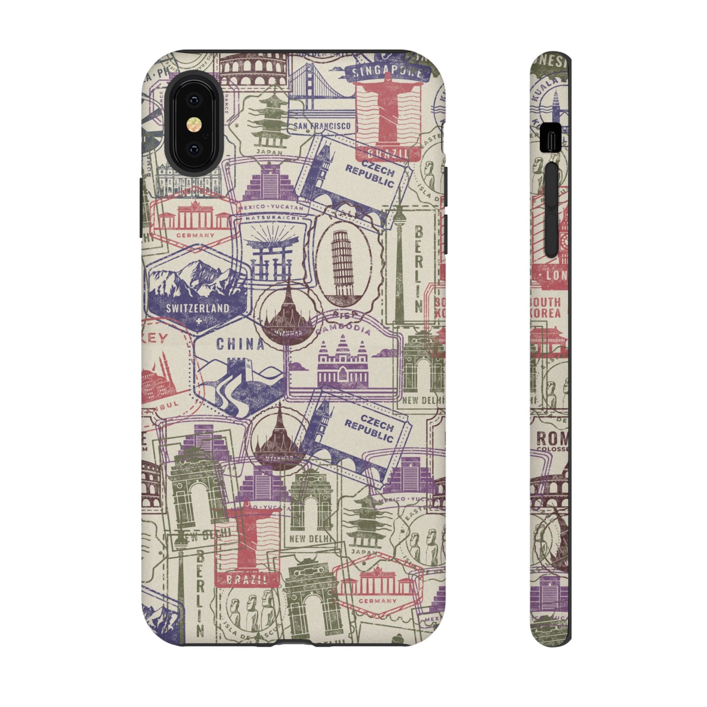 Travel Stamp Wallpaper Phone Case | iPhone 15 Plus/ Pro, 14, 13, 12| Google Pixel 7, Pro, 5| Samsung Galaxy S23 All Major Phone Models