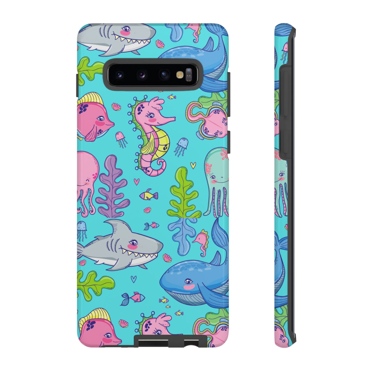 Cartoon Sea Creatures Wallpaper Phone Case | iPhone 15 Plus/ Pro, 14, 13, 12| Google Pixel 7, Pro, 5| Samsung Galaxy S23 All Major Phone Models