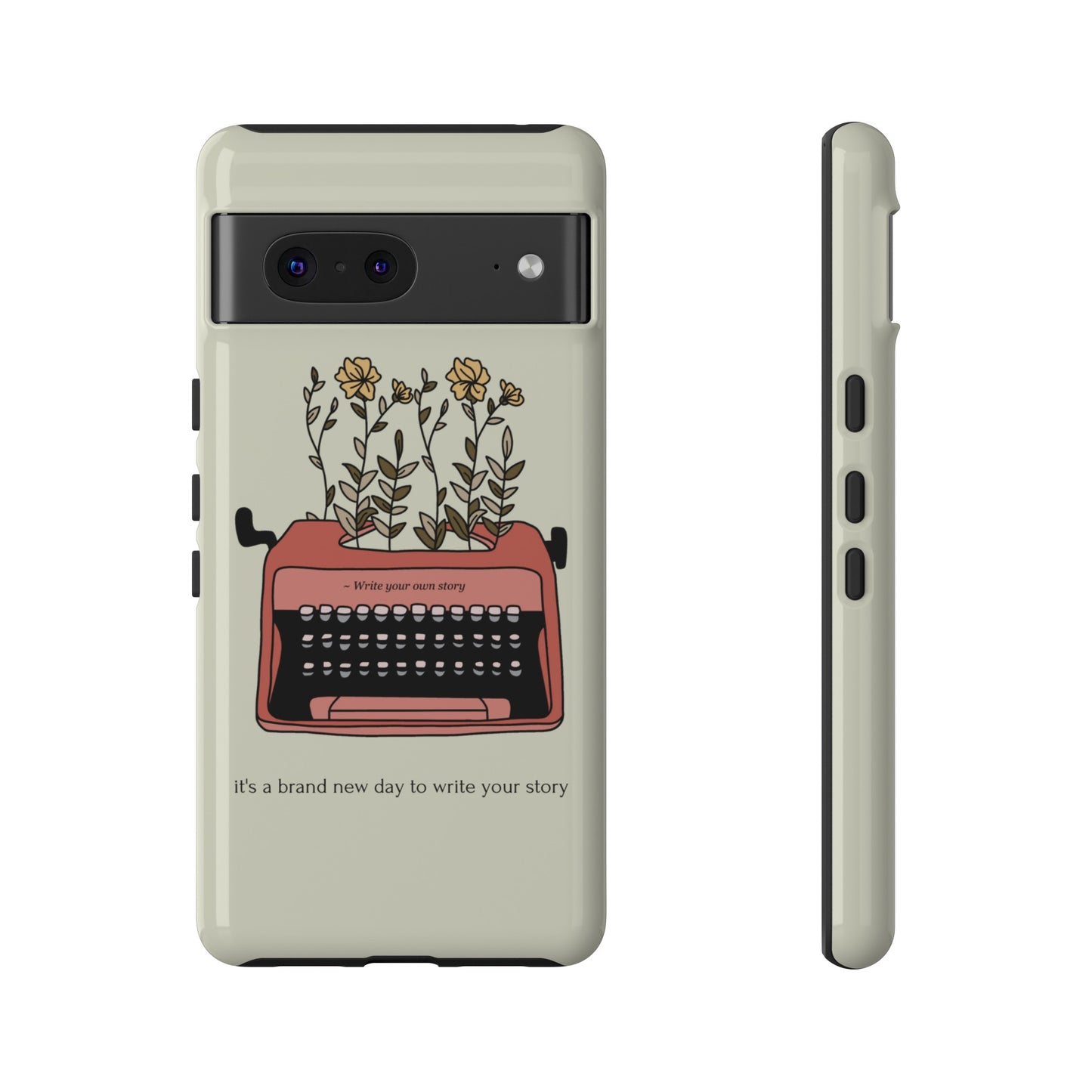 Flower Typewriter Phone Case | iPhone 15 Plus/ Pro, 14, 13, 12| Google Pixel 7, Pro, 5| Samsung Galaxy S23 All Major Phone Models