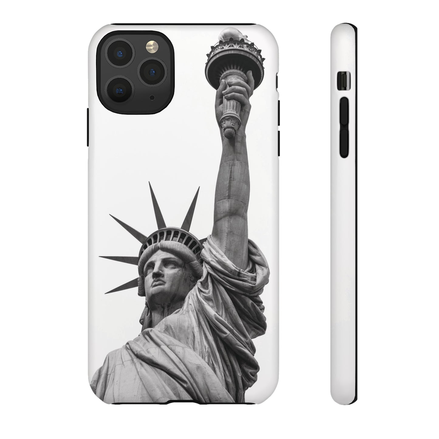 Black & White Statue of Liberty Wallpaper Phone Case | iPhone 15 Plus/ Pro, 14, 13, 12| Google Pixel 7, Pro, 5| Samsung Galaxy S23 All Major Phone Models