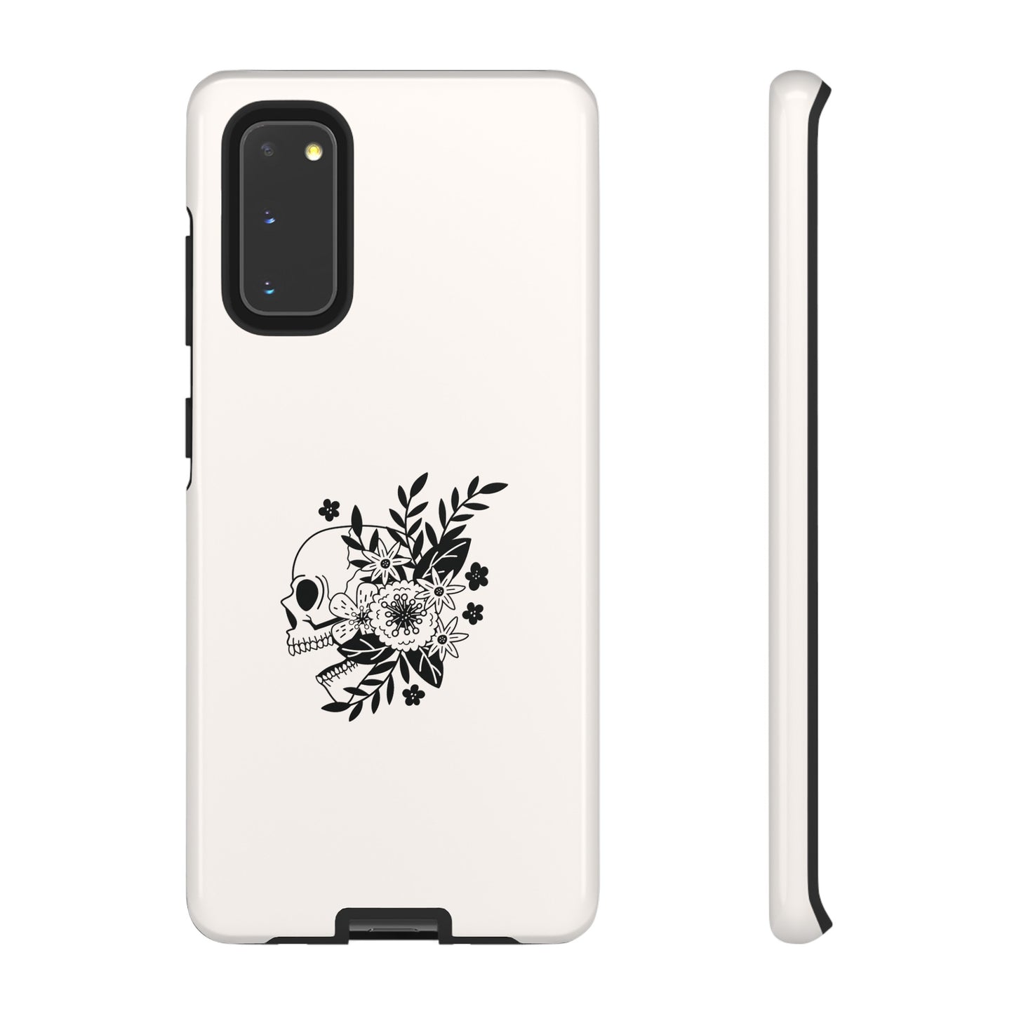 Skull with Flowers Wallpaper Phone Case | iPhone 15 Plus/ Pro, 14, 13, 12| Google Pixel 7, Pro, 5| Samsung Galaxy S23 All Major Phone Models