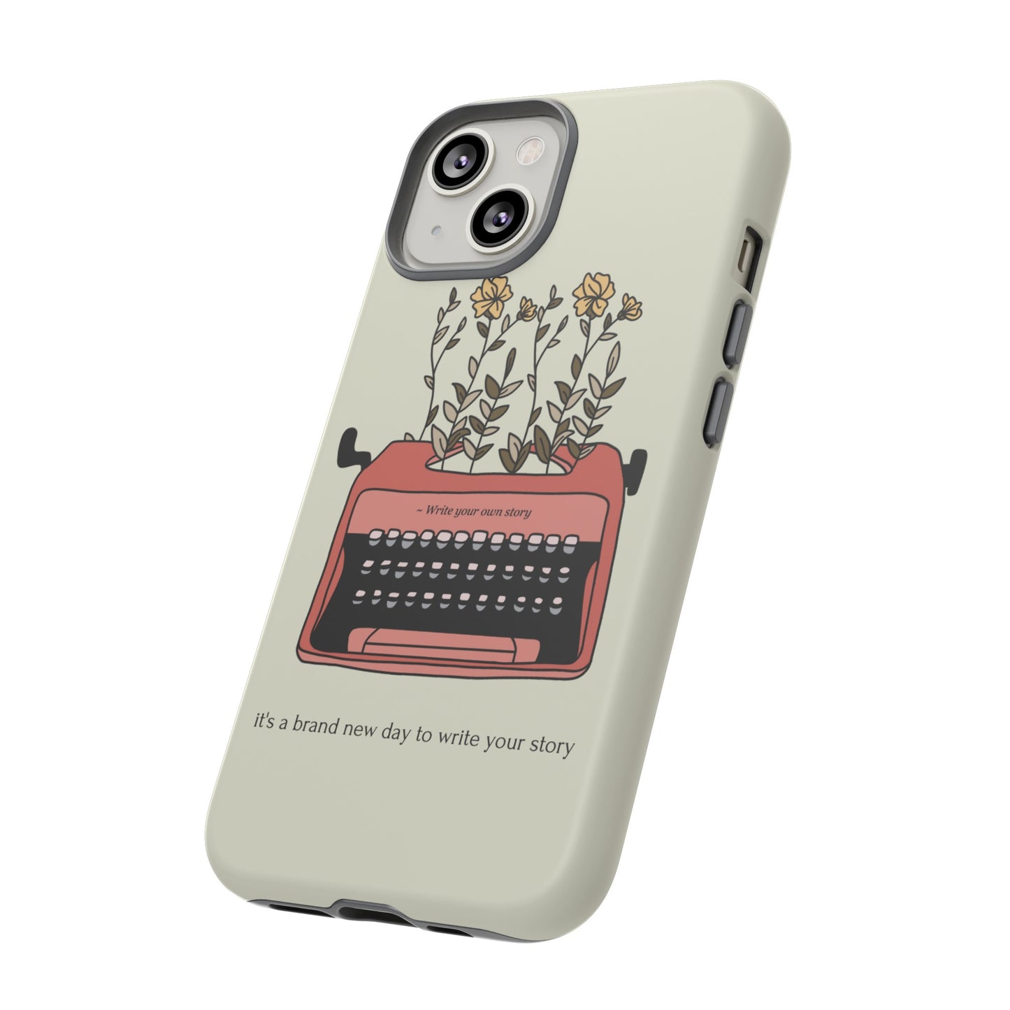 Flower Typewriter Phone Case | iPhone 15 Plus/ Pro, 14, 13, 12| Google Pixel 7, Pro, 5| Samsung Galaxy S23 All Major Phone Models