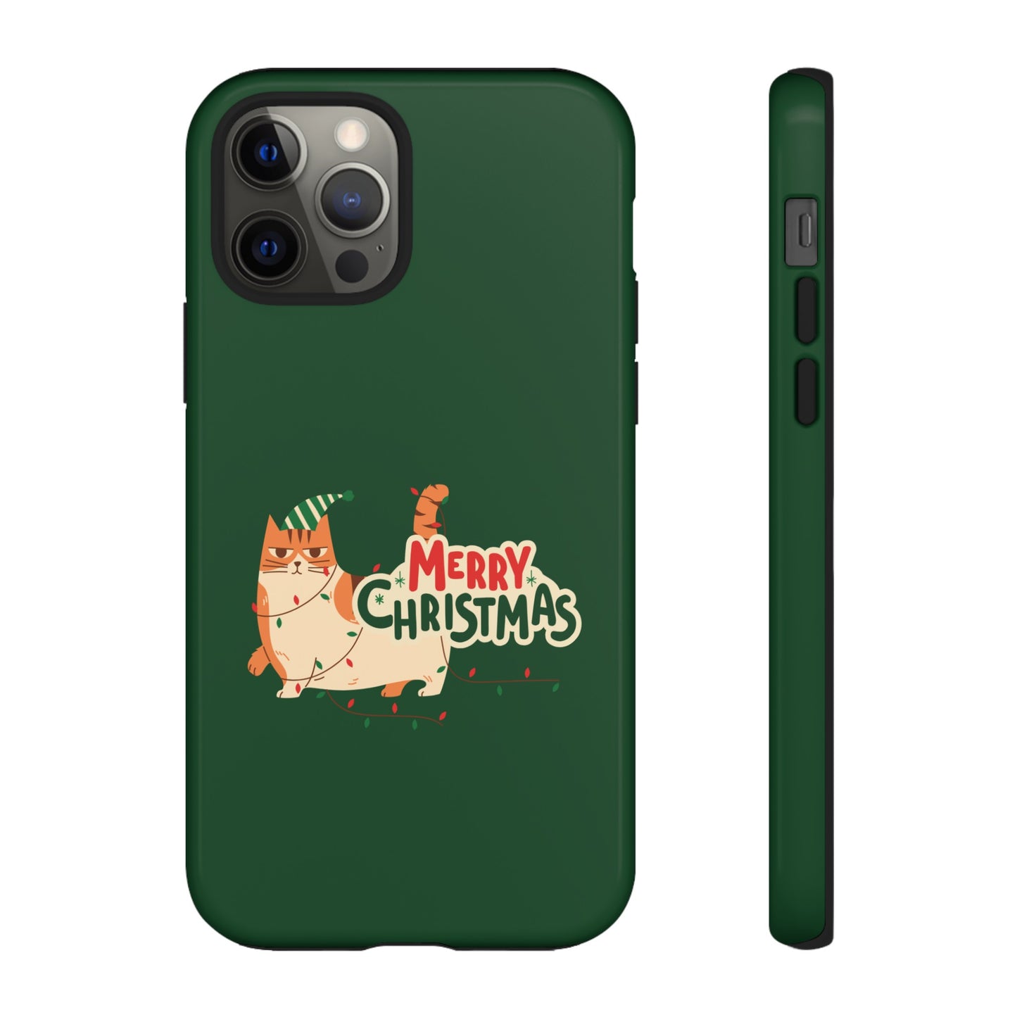 Cat Merry Christmas Phone Case | iPhone 15 Plus/ Pro, 14, 13, 12| Google Pixel 7, Pro, 5| Samsung Galaxy S23 All Major Phone Models