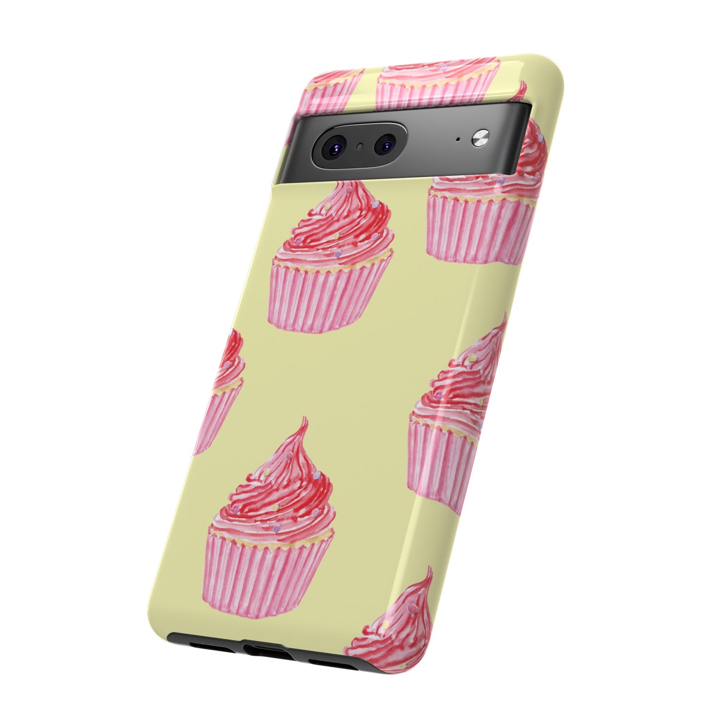 Pink Cupcake Wallpaper Phone Case | iPhone 15 Plus/ Pro, 14, 13, 12| Google Pixel 7, Pro, 5| Samsung Galaxy S23 All Major Phone Models