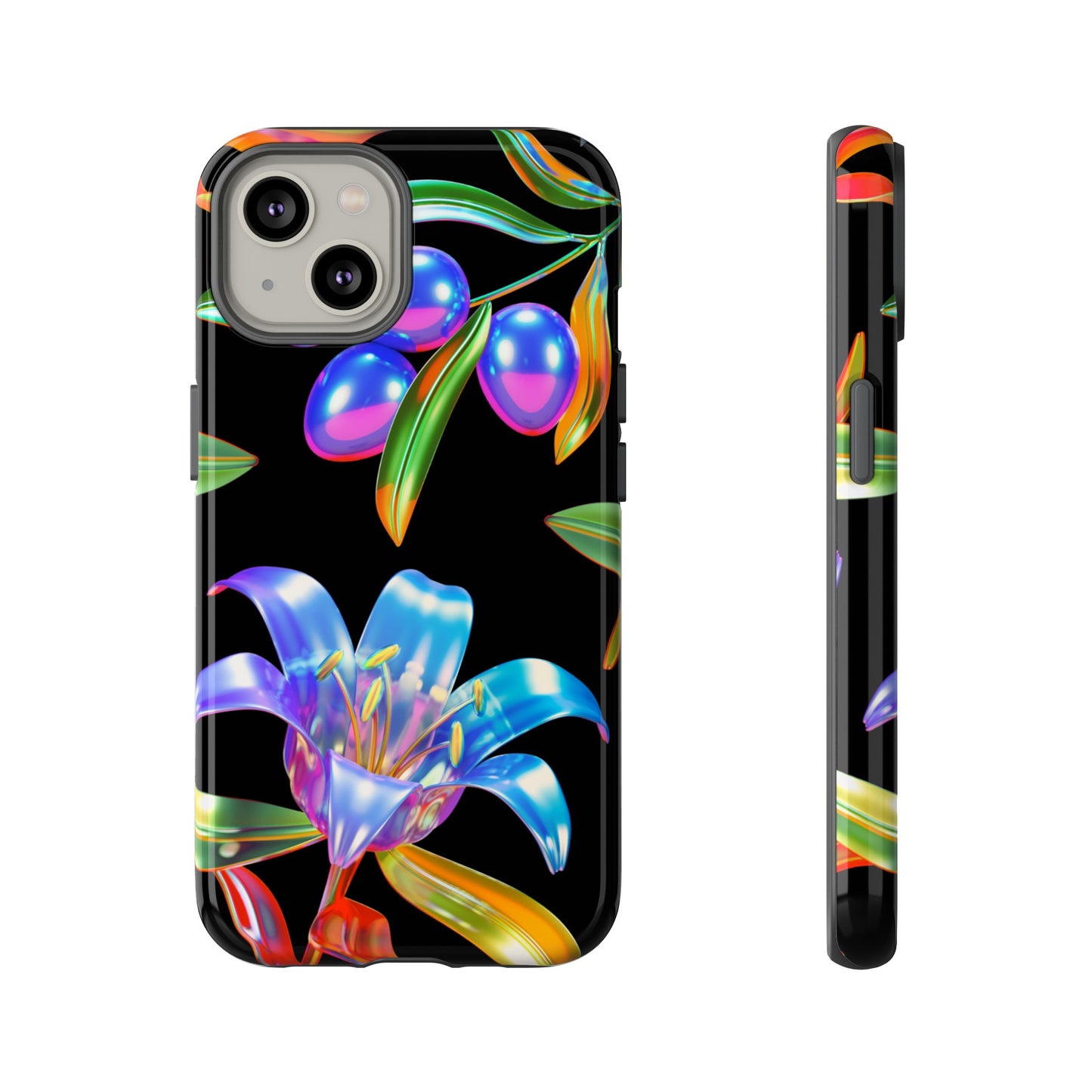 Metallic Flowers Phone Case | iPhone 15 Plus/ Pro, 14, 13, 12| Google Pixel 7, Pro, 5| Samsung Galaxy S23 All Major Phone Models