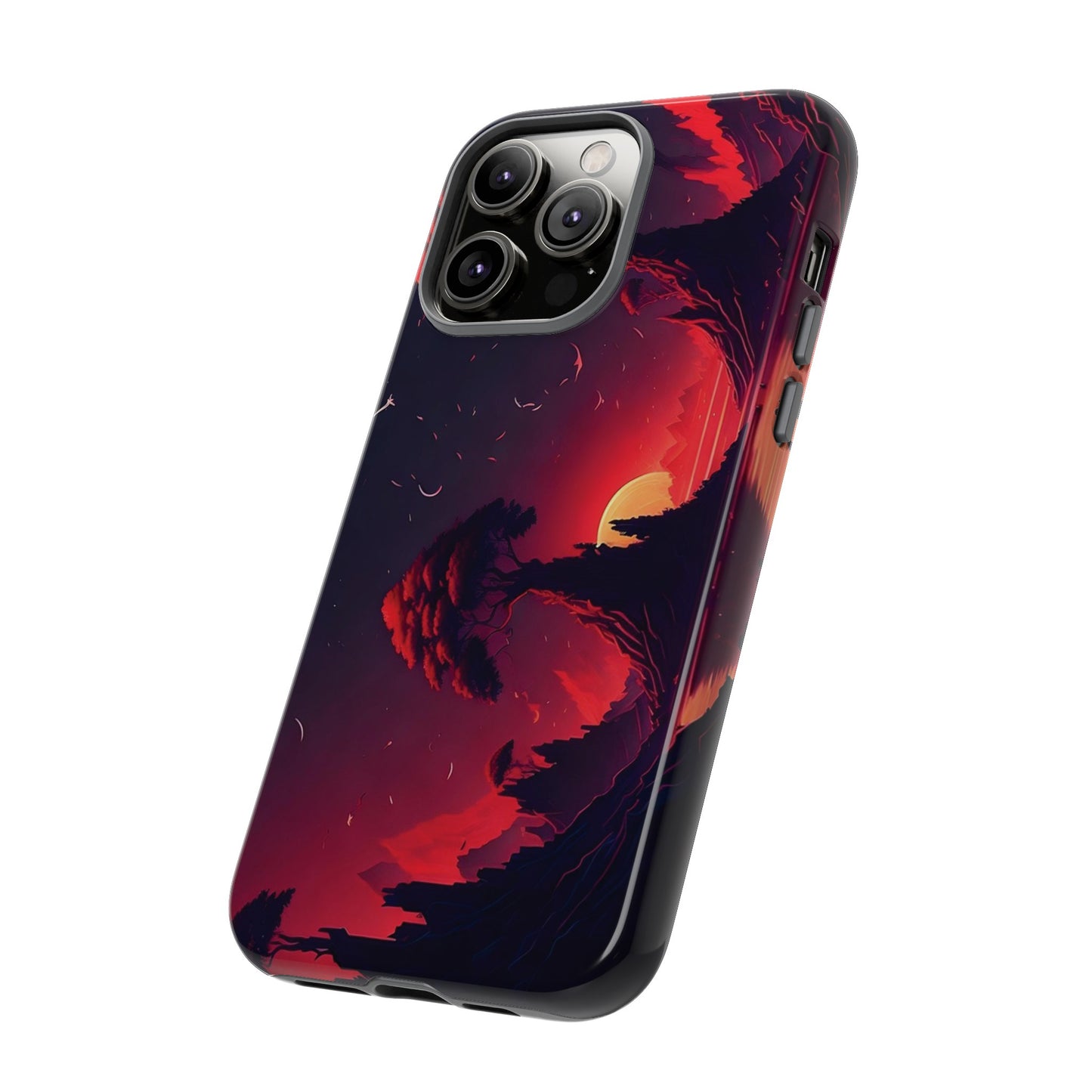 Red Sunset Wallpaper Phone Case | iPhone 15 Plus/ Pro, 14, 13, 12| Google Pixel 7, Pro, 5| Samsung Galaxy S23 All Major Phone Models