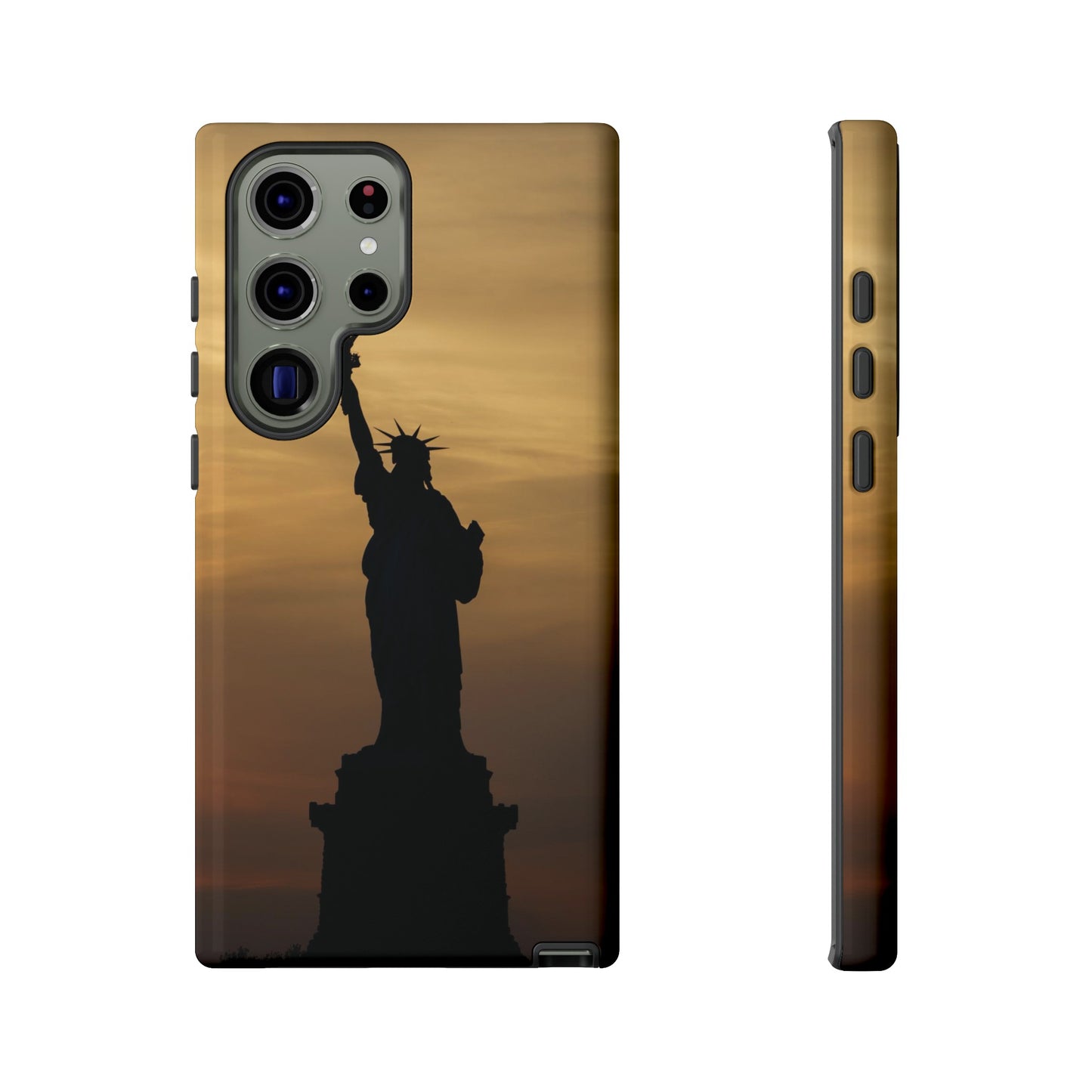 Silhouette Statue Of Liberty Wallpaper Phone Case | iPhone 15 Plus/ Pro, 14, 13, 12| Google Pixel 7, Pro, 5| Samsung Galaxy S23 All Major Phone Models