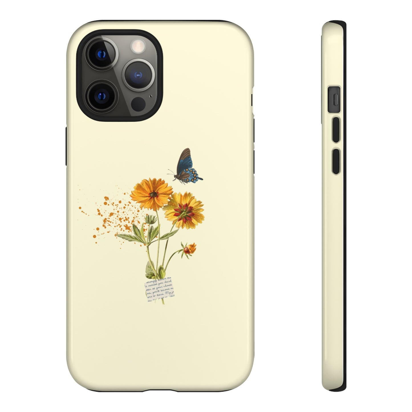 Butterfly Sunflowers Phone Case | iPhone 15 Plus/ Pro, 14, 13, 12| Google Pixel 7, Pro, 5| Samsung Galaxy S23 All Major Phone Models