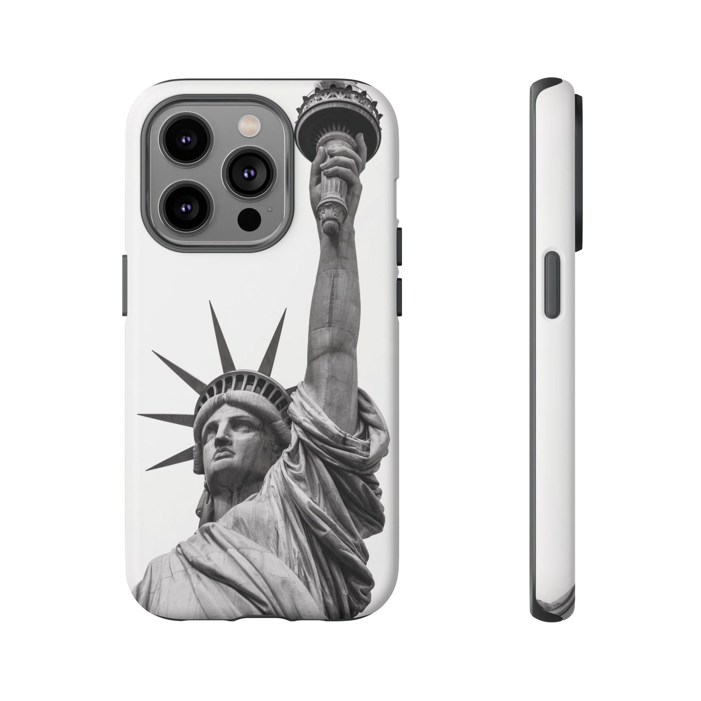 Black & White Statue of Liberty Wallpaper Phone Case | iPhone 15 Plus/ Pro, 14, 13, 12| Google Pixel 7, Pro, 5| Samsung Galaxy S23 All Major Phone Models