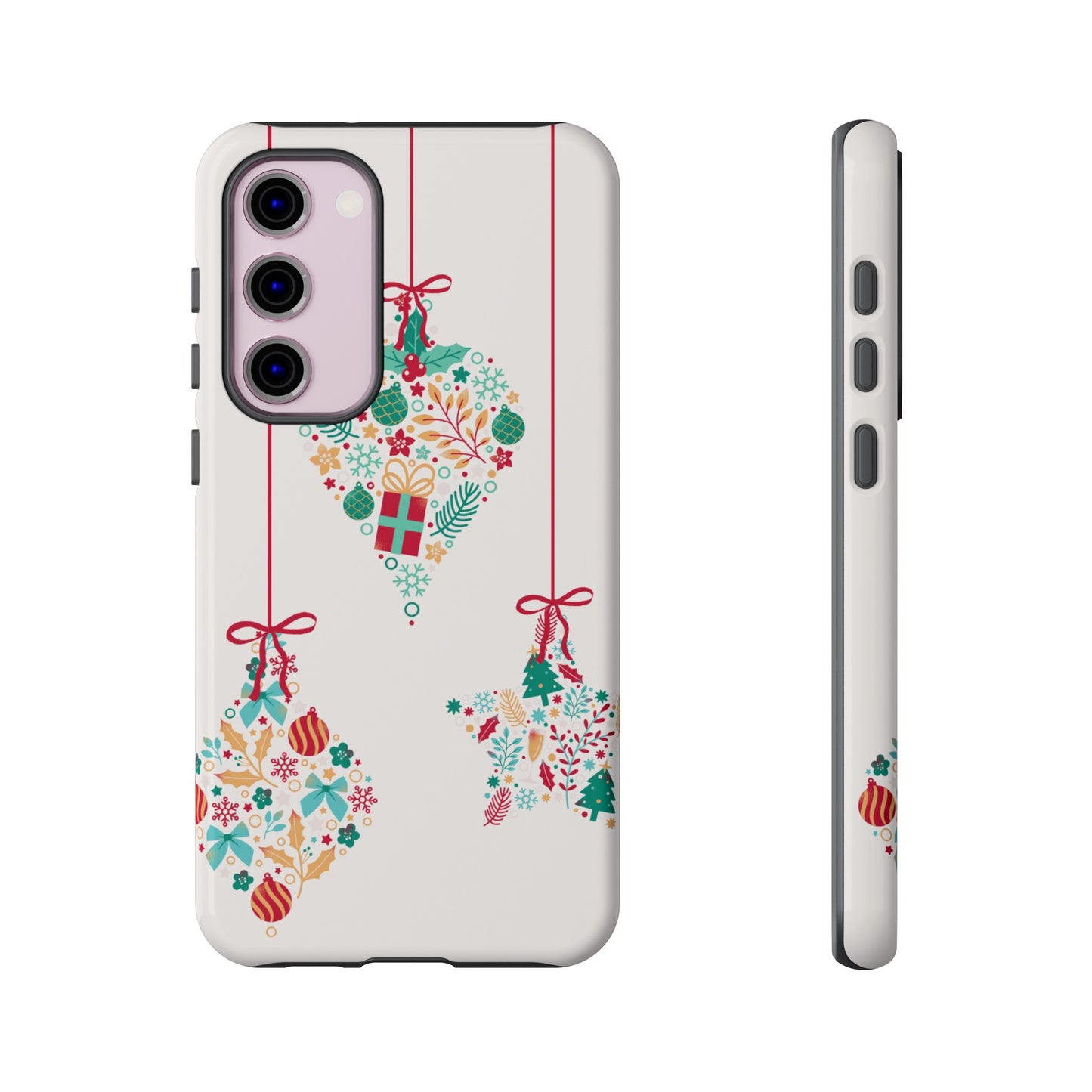 Christmas Ornaments Wallpaper Phone Case | iPhone 15 Plus/ Pro, 14, 13, 12| Google Pixel 7, Pro, 5| Samsung Galaxy S23 All Major Phone Models