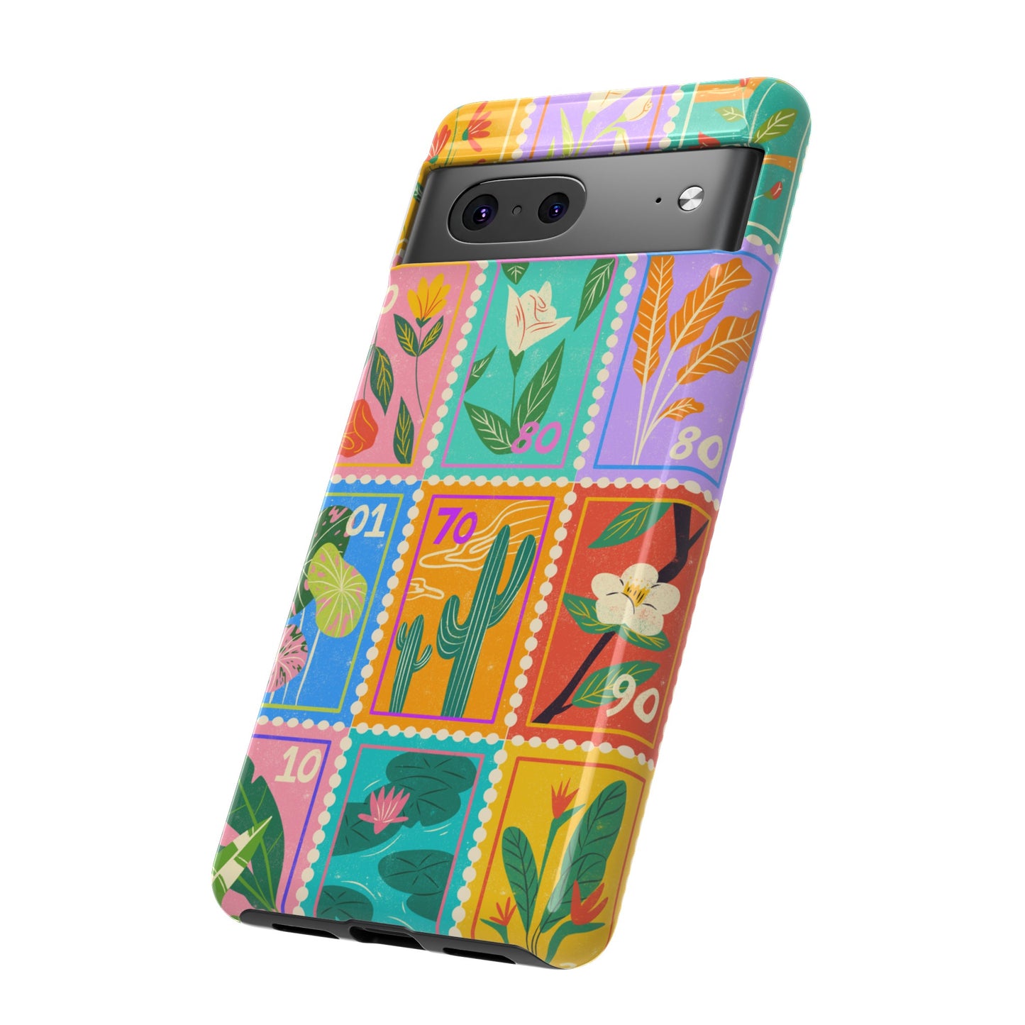 Flower Stamps Phone Case | iPhone 15 Plus/ Pro, 14, 13, 12| Google Pixel 7, Pro, 5| Samsung Galaxy S23 All Major Phone Models