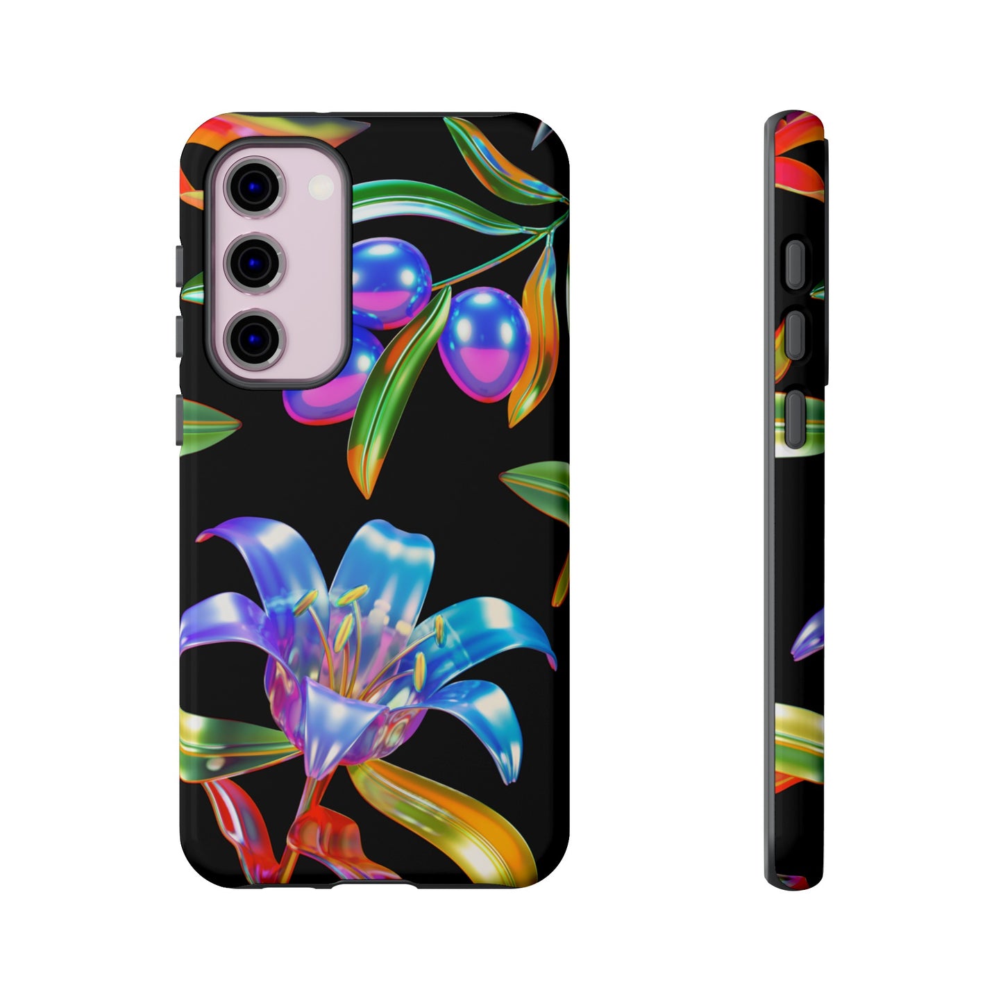 Metallic Flowers Phone Case | iPhone 15 Plus/ Pro, 14, 13, 12| Google Pixel 7, Pro, 5| Samsung Galaxy S23 All Major Phone Models