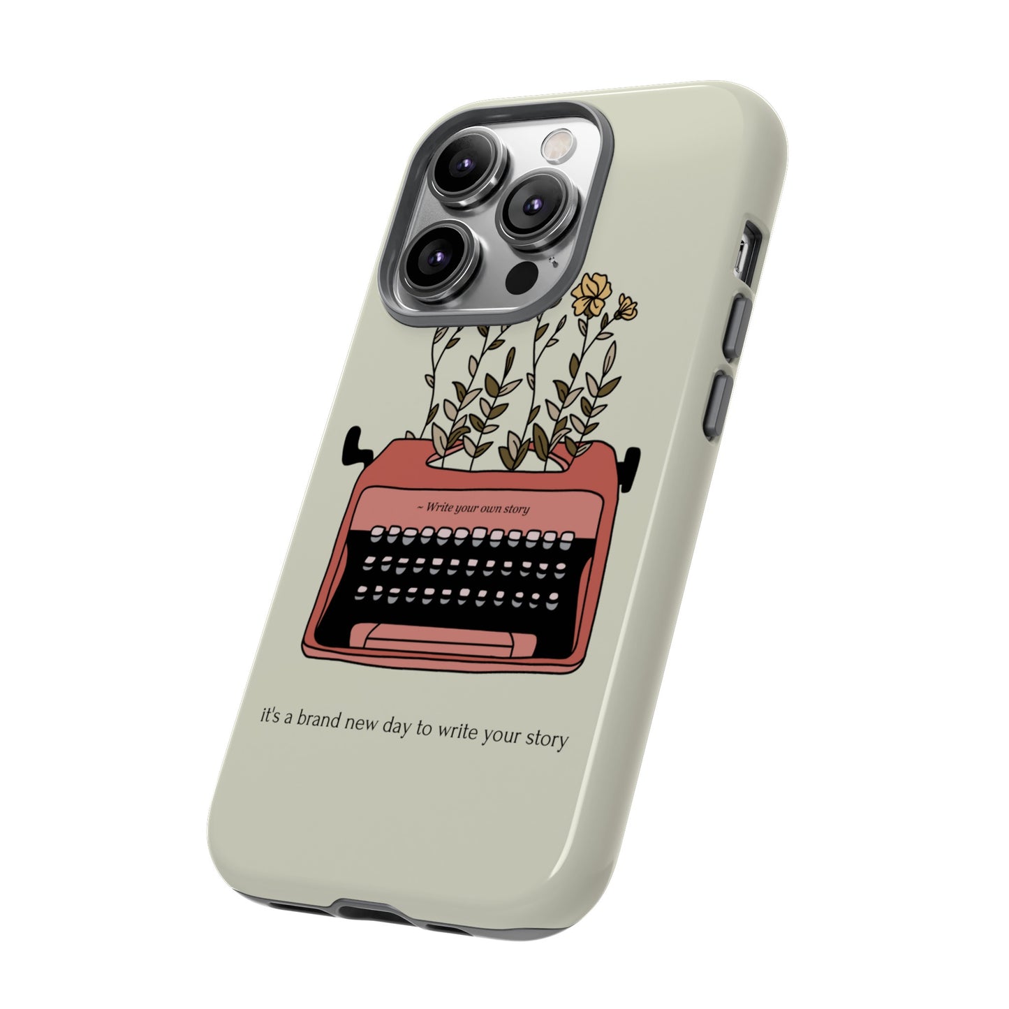 Flower Typewriter Phone Case | iPhone 15 Plus/ Pro, 14, 13, 12| Google Pixel 7, Pro, 5| Samsung Galaxy S23 All Major Phone Models