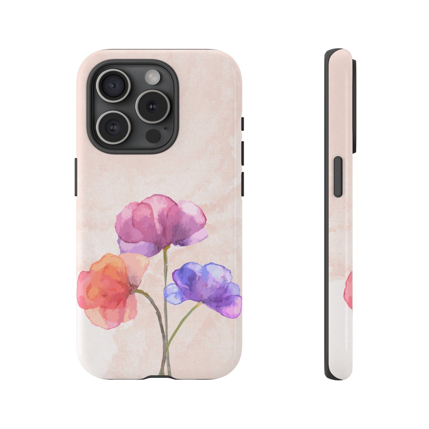 Three Flowers Wallpaper Phone Case | iPhone 15 Plus/ Pro, 14, 13, 12| Google Pixel 7, Pro, 5| Samsung Galaxy S23 All Major Phone Models