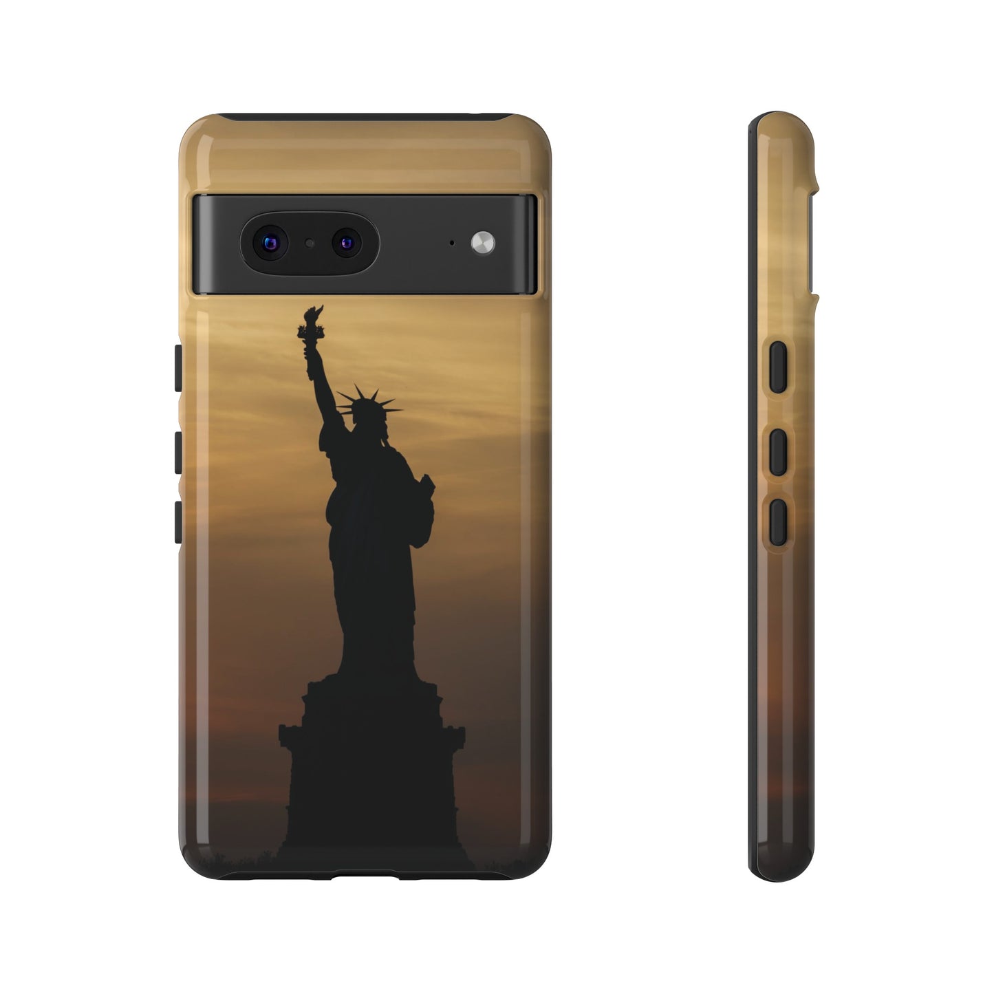 Silhouette Statue Of Liberty Wallpaper Phone Case | iPhone 15 Plus/ Pro, 14, 13, 12| Google Pixel 7, Pro, 5| Samsung Galaxy S23 All Major Phone Models