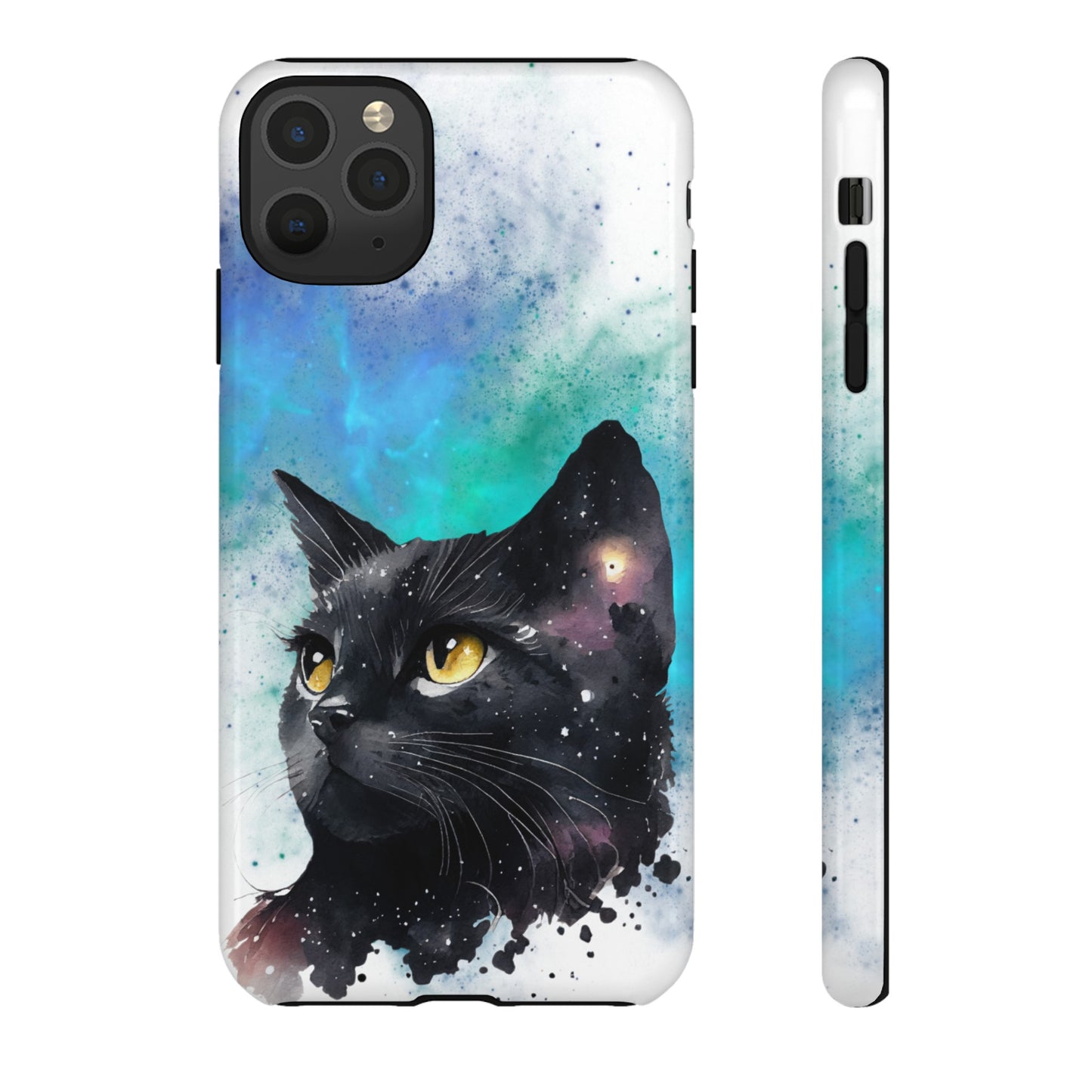 Cosmic Black Cat Phone Case | iPhone 15 Plus/ Pro, 14, 13, 12| Google Pixel 7, Pro, 5| Samsung Galaxy S23 All Major Phone Models