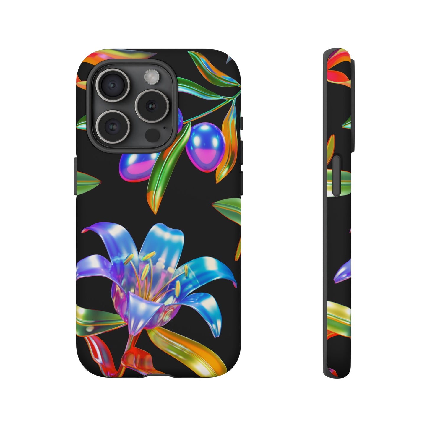 Metallic Flowers Phone Case | iPhone 15 Plus/ Pro, 14, 13, 12| Google Pixel 7, Pro, 5| Samsung Galaxy S23 All Major Phone Models