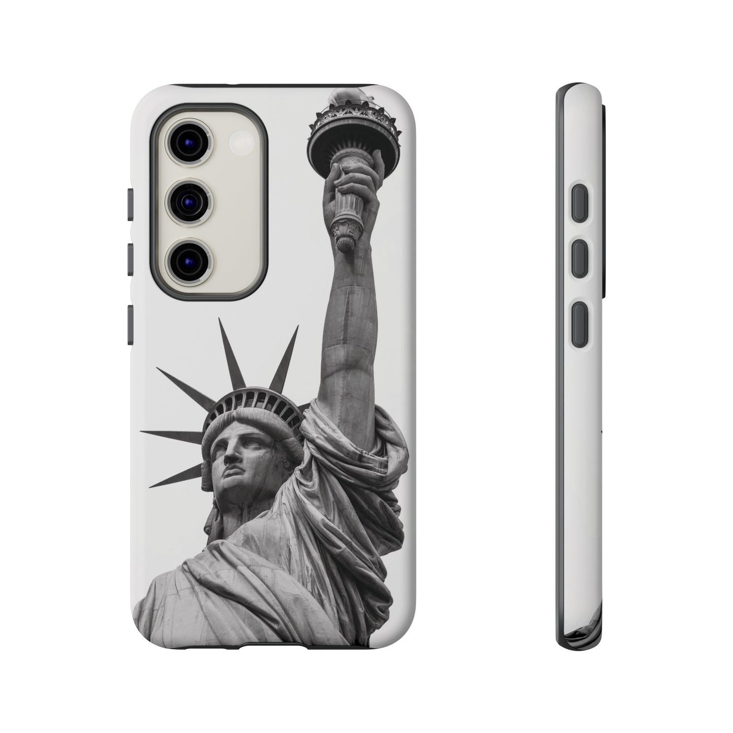 Black & White Statue of Liberty Wallpaper Phone Case | iPhone 15 Plus/ Pro, 14, 13, 12| Google Pixel 7, Pro, 5| Samsung Galaxy S23 All Major Phone Models