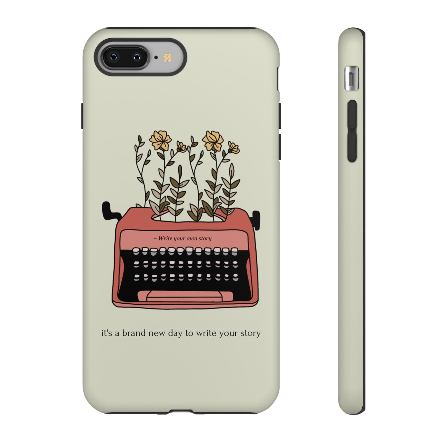 Flower Typewriter Phone Case | iPhone 15 Plus/ Pro, 14, 13, 12| Google Pixel 7, Pro, 5| Samsung Galaxy S23 All Major Phone Models