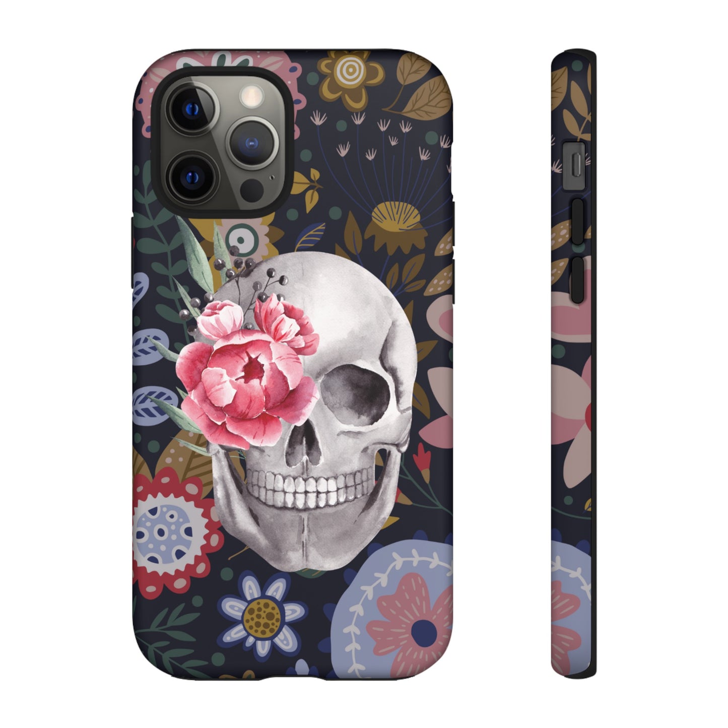 Floral Skull Wallpaper Phone Case | iPhone 15 Plus/ Pro, 14, 13, 12| Google Pixel 7, Pro, 5| Samsung Galaxy S23 All Major Phone Models