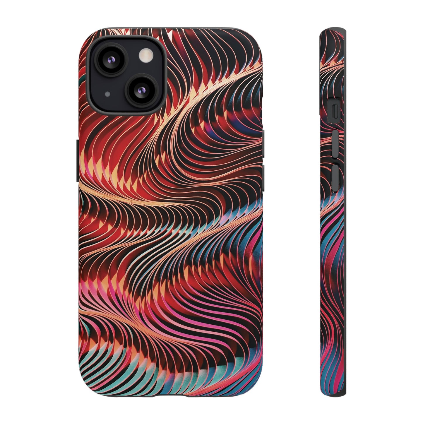 Wavy Crimson Abstract Wallpaper Phone Case|iPhone 15 Plus/ Pro, 14, 13, 12|Google Pixel 7, Pro, 5| Samsung Galaxy S23 All Major Phone Models