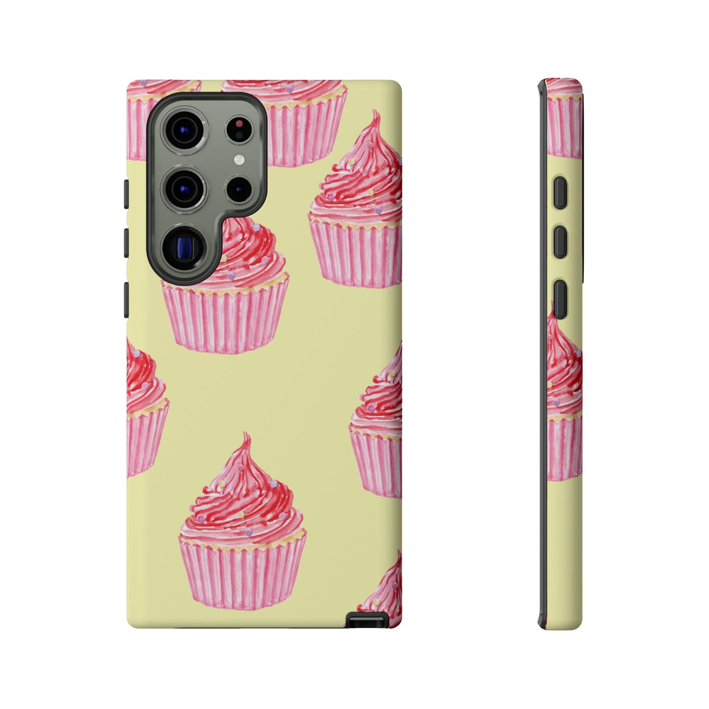 Pink Cupcake Wallpaper Phone Case | iPhone 15 Plus/ Pro, 14, 13, 12| Google Pixel 7, Pro, 5| Samsung Galaxy S23 All Major Phone Models