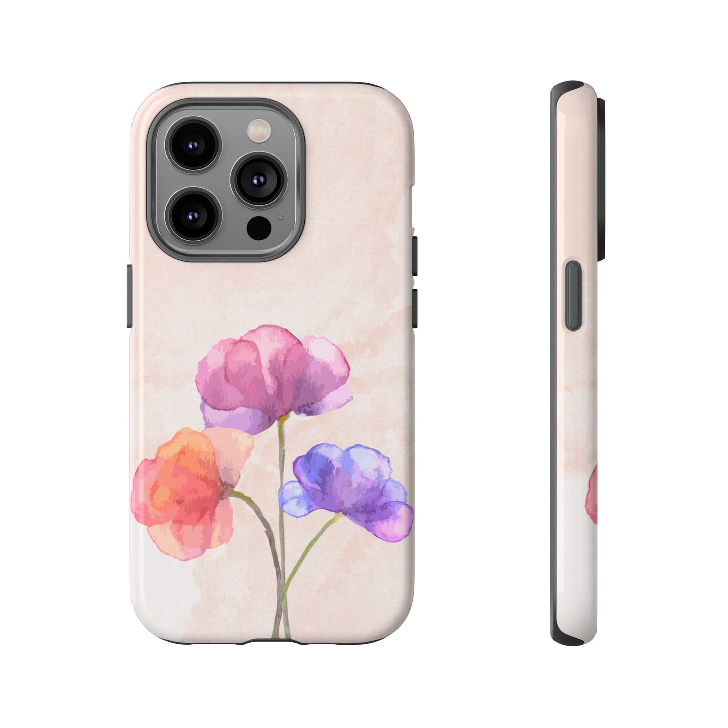 Three Flowers Wallpaper Phone Case | iPhone 15 Plus/ Pro, 14, 13, 12| Google Pixel 7, Pro, 5| Samsung Galaxy S23 All Major Phone Models