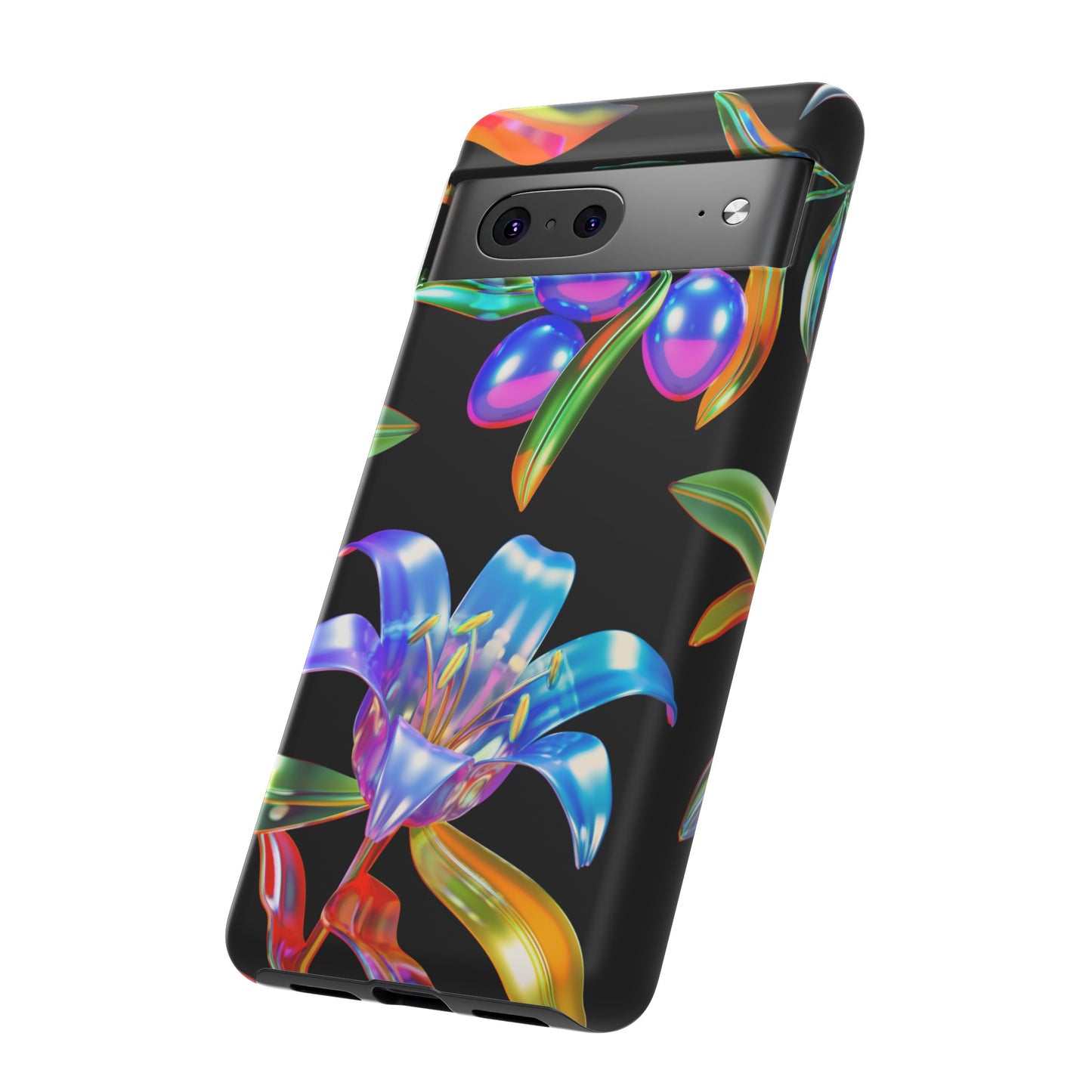 Metallic Flowers Phone Case | iPhone 15 Plus/ Pro, 14, 13, 12| Google Pixel 7, Pro, 5| Samsung Galaxy S23 All Major Phone Models