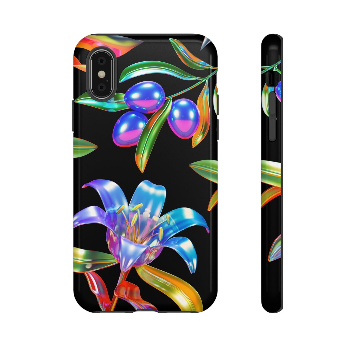 Metallic Flowers Phone Case | iPhone 15 Plus/ Pro, 14, 13, 12| Google Pixel 7, Pro, 5| Samsung Galaxy S23 All Major Phone Models