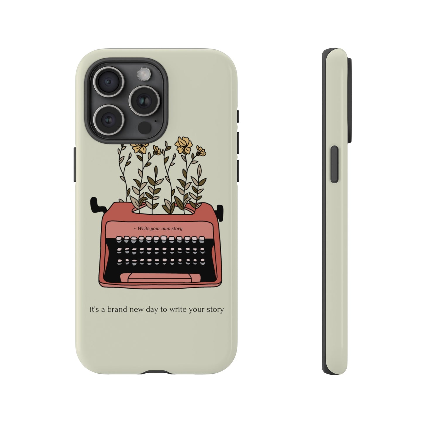 Flower Typewriter Phone Case | iPhone 15 Plus/ Pro, 14, 13, 12| Google Pixel 7, Pro, 5| Samsung Galaxy S23 All Major Phone Models