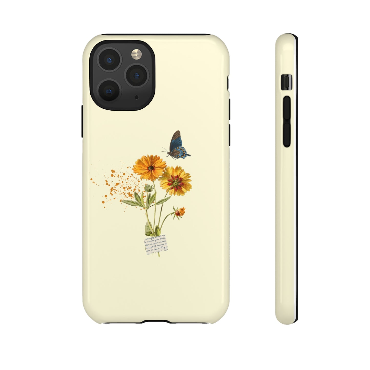 Butterfly Sunflowers Phone Case | iPhone 15 Plus/ Pro, 14, 13, 12| Google Pixel 7, Pro, 5| Samsung Galaxy S23 All Major Phone Models